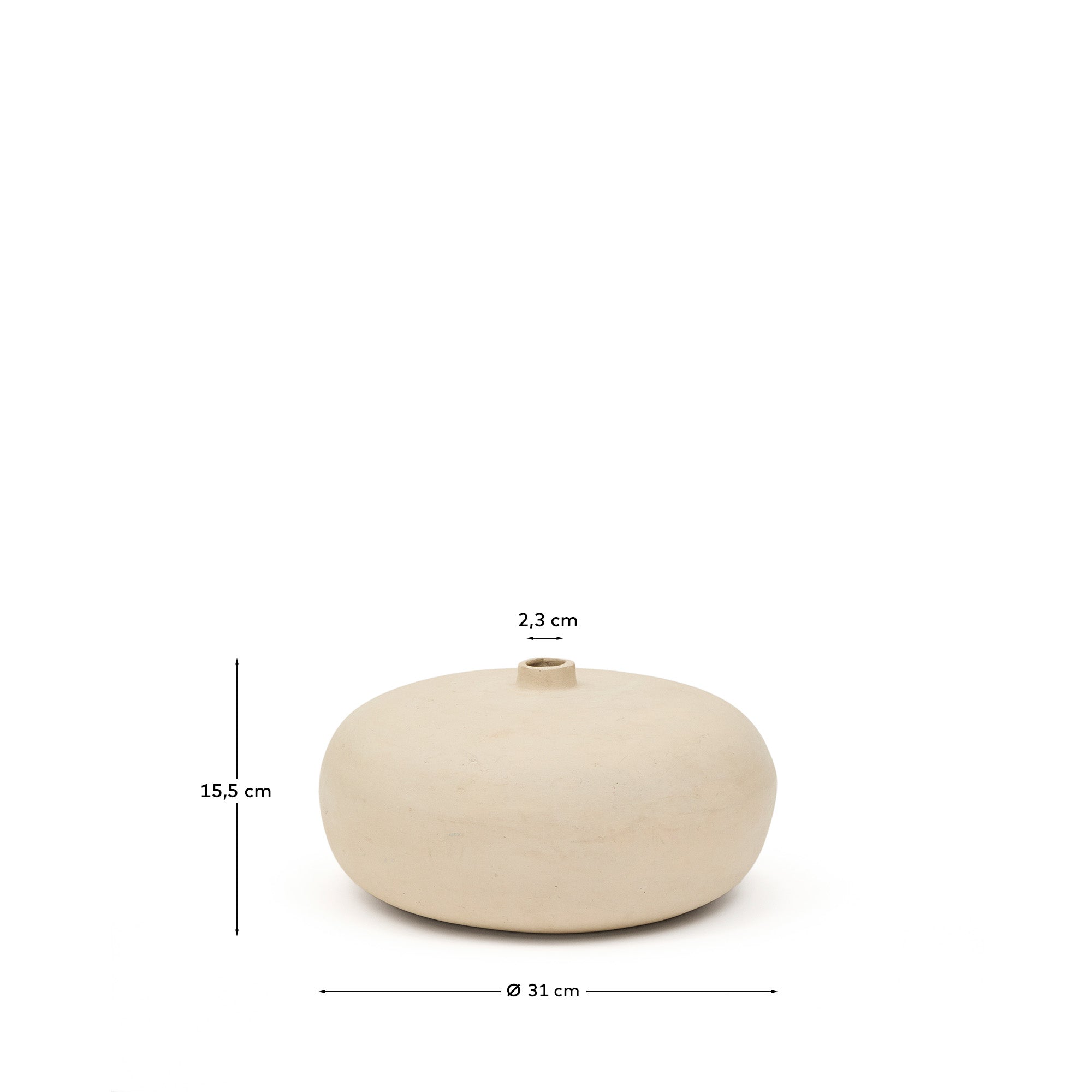 Vase Nivala aus Pappmaché 15,5 cm in Weiß präsentiert im Onlineshop von KAQTU Design AG. Vase ist von Kave Home