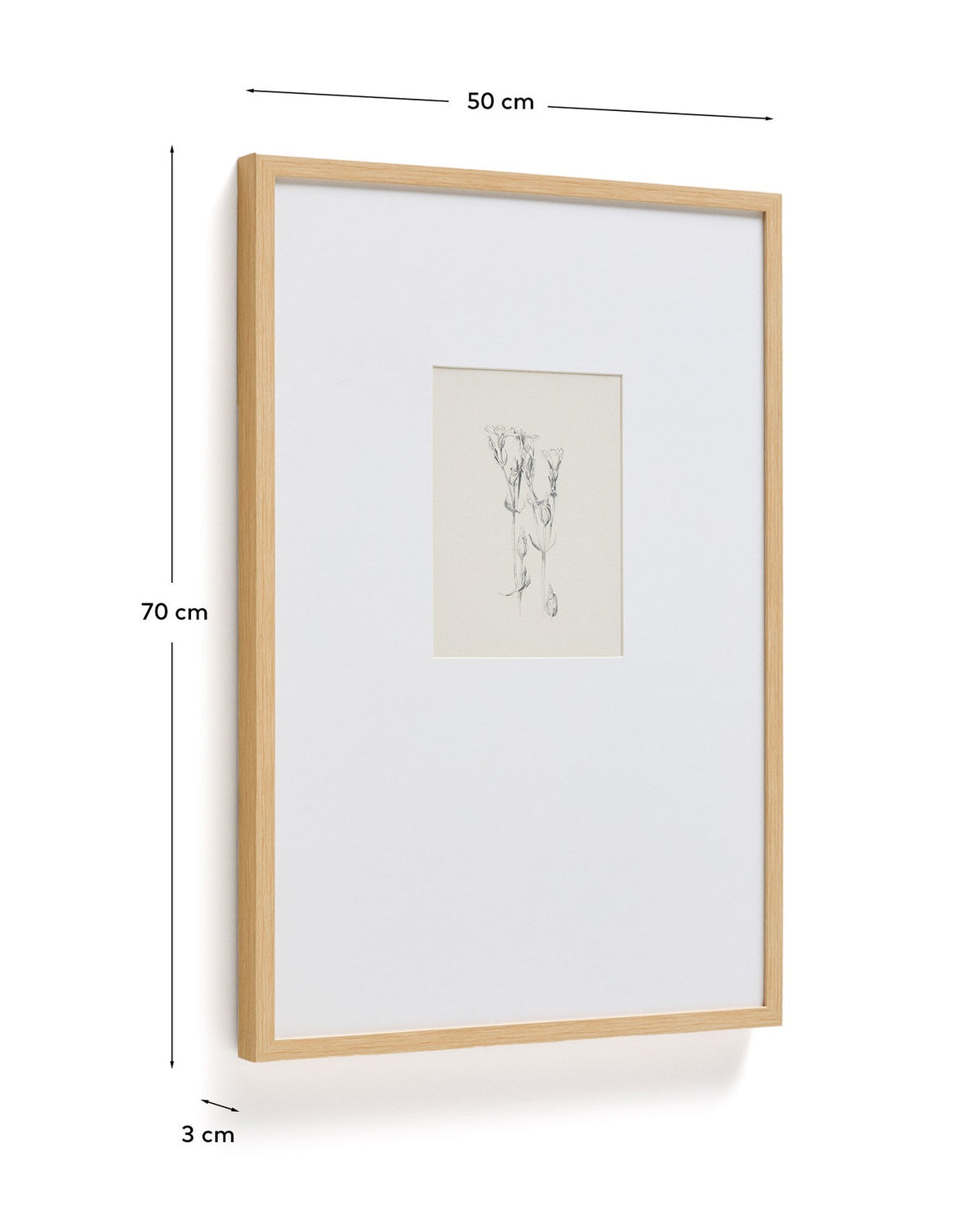 Bild Lirena, botanische Illustration, 50 x 70 cm in Beige, Weiss präsentiert im Onlineshop von KAQTU Design AG. Bild ist von Kave Home
