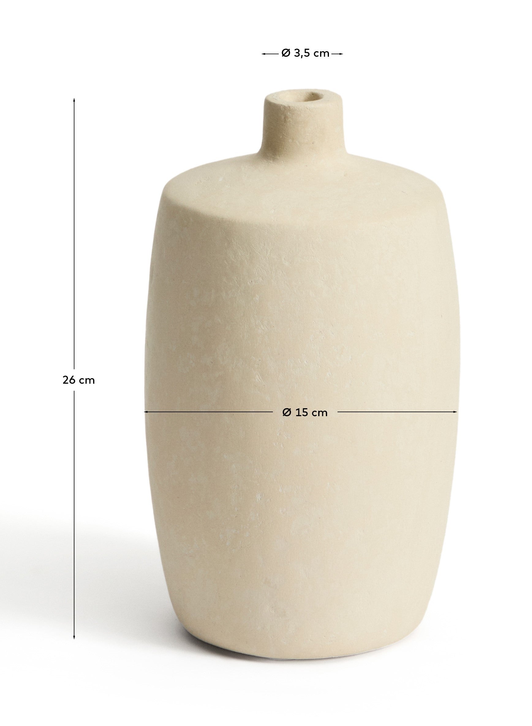 Vase Mireni aus Pappmaché in Beige Ø 26 cm in Weiß präsentiert im Onlineshop von KAQTU Design AG. Vase ist von Kave Home