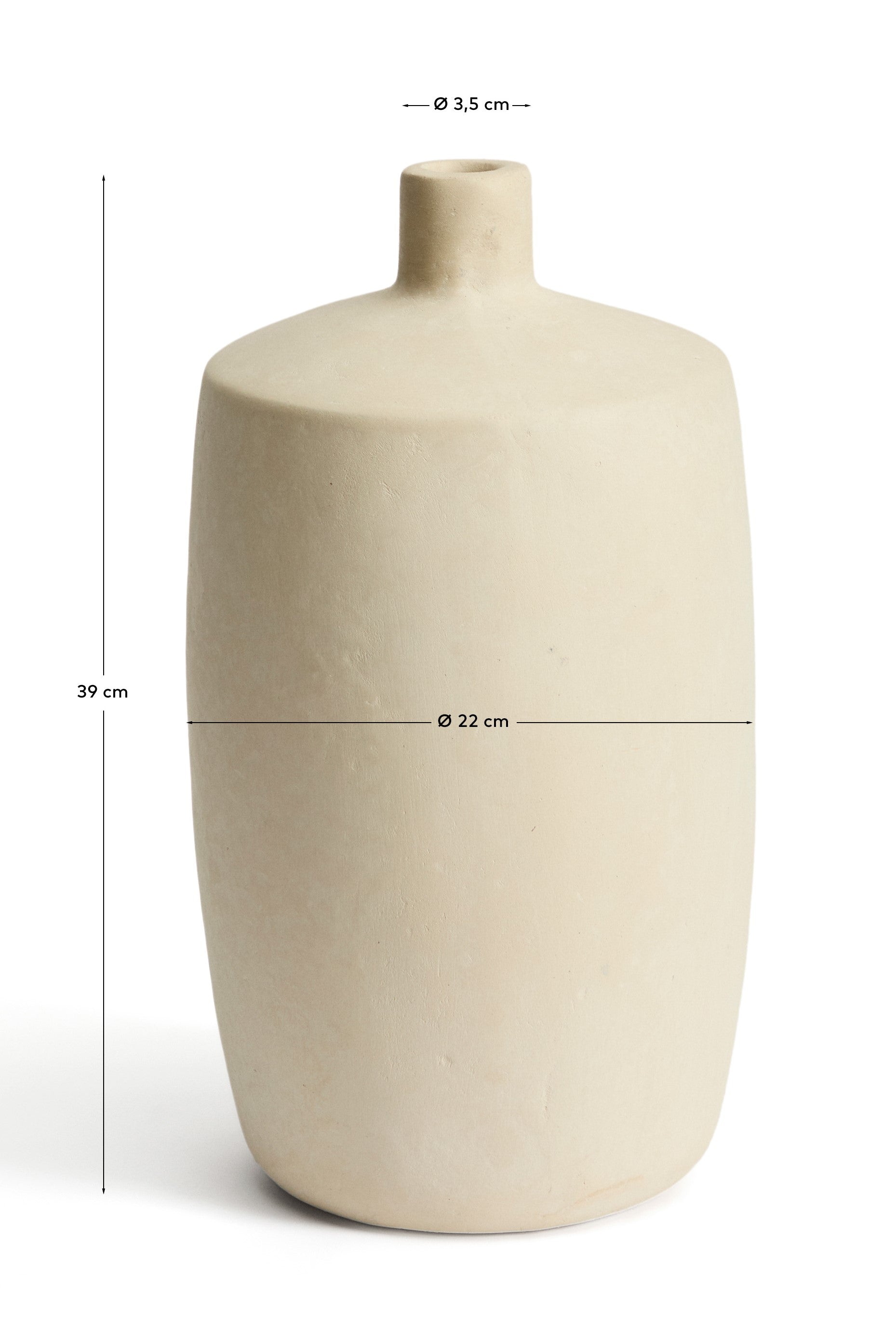 Vase Mireni aus Pappmaché in Beige Ø 39 cm in Beige präsentiert im Onlineshop von KAQTU Design AG. Vase ist von Kave Home