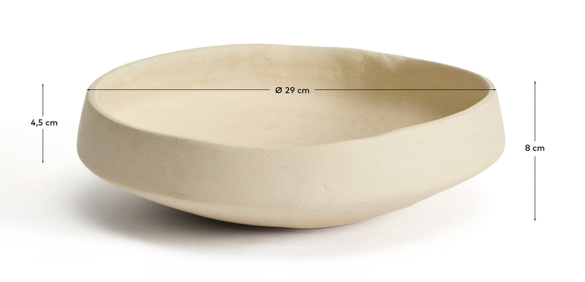 Schale Mireni aus Pappmaché in Beige Ø 29 cm in Weiss präsentiert im Onlineshop von KAQTU Design AG. Vase ist von Kave Home