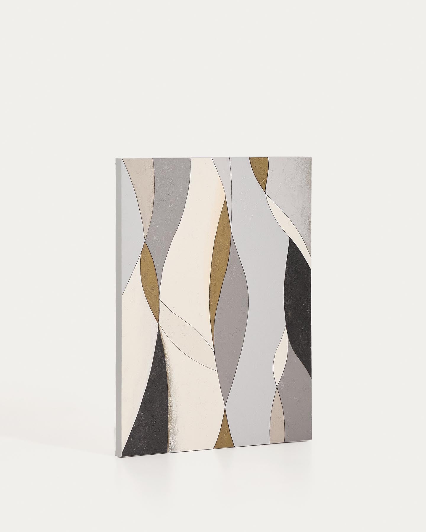 Abstrakte Leinwand Marvilo, Grau und Senfgelb, 80 x 100 cm in Mehrfarbig präsentiert im Onlineshop von KAQTU Design AG. Bild ist von Kave Home