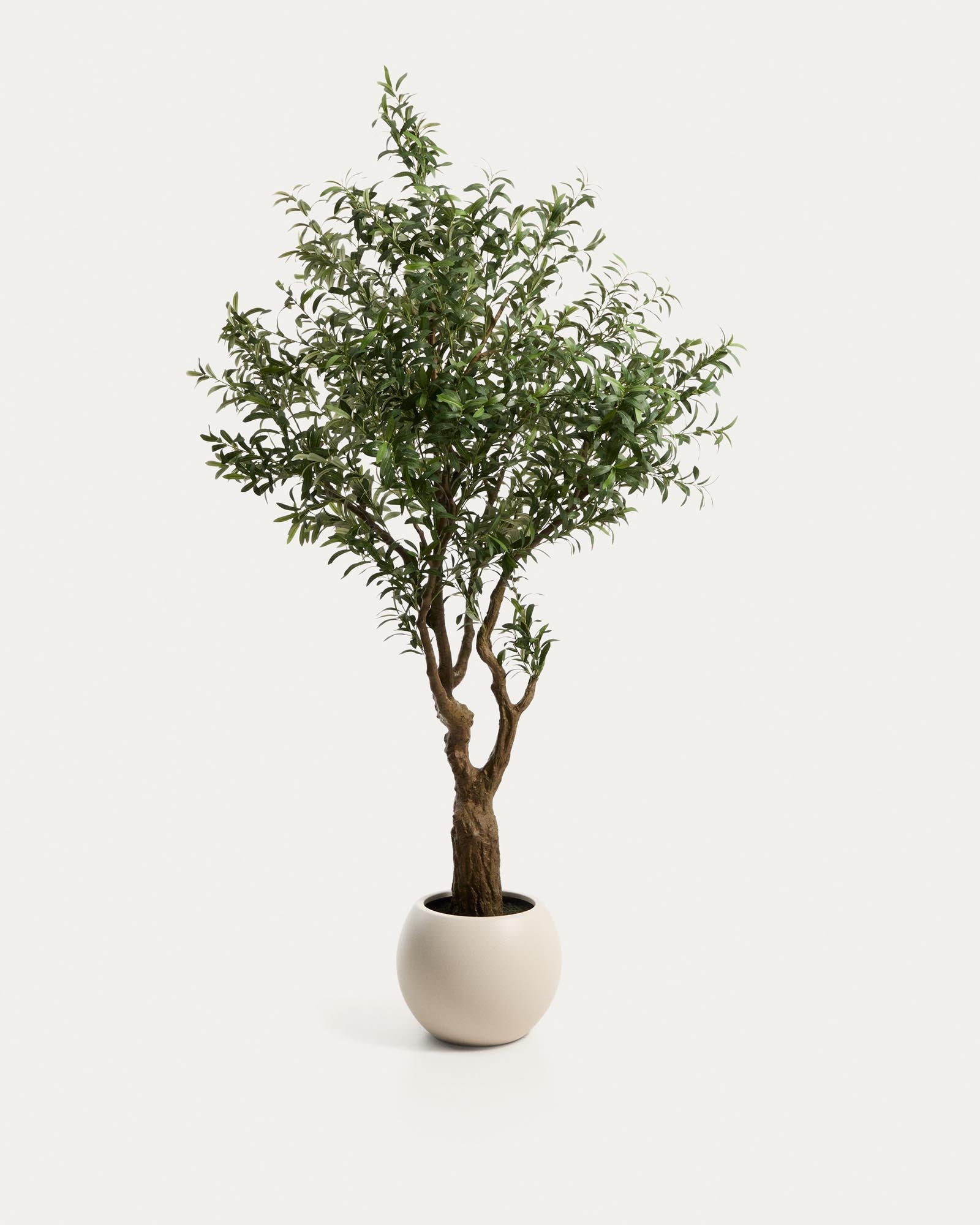 Künstlicher Olivenbaum mit weissem Topf, 210 cm in Weiss präsentiert im Onlineshop von KAQTU Design AG. Kunstpflanze ist von Kave Home