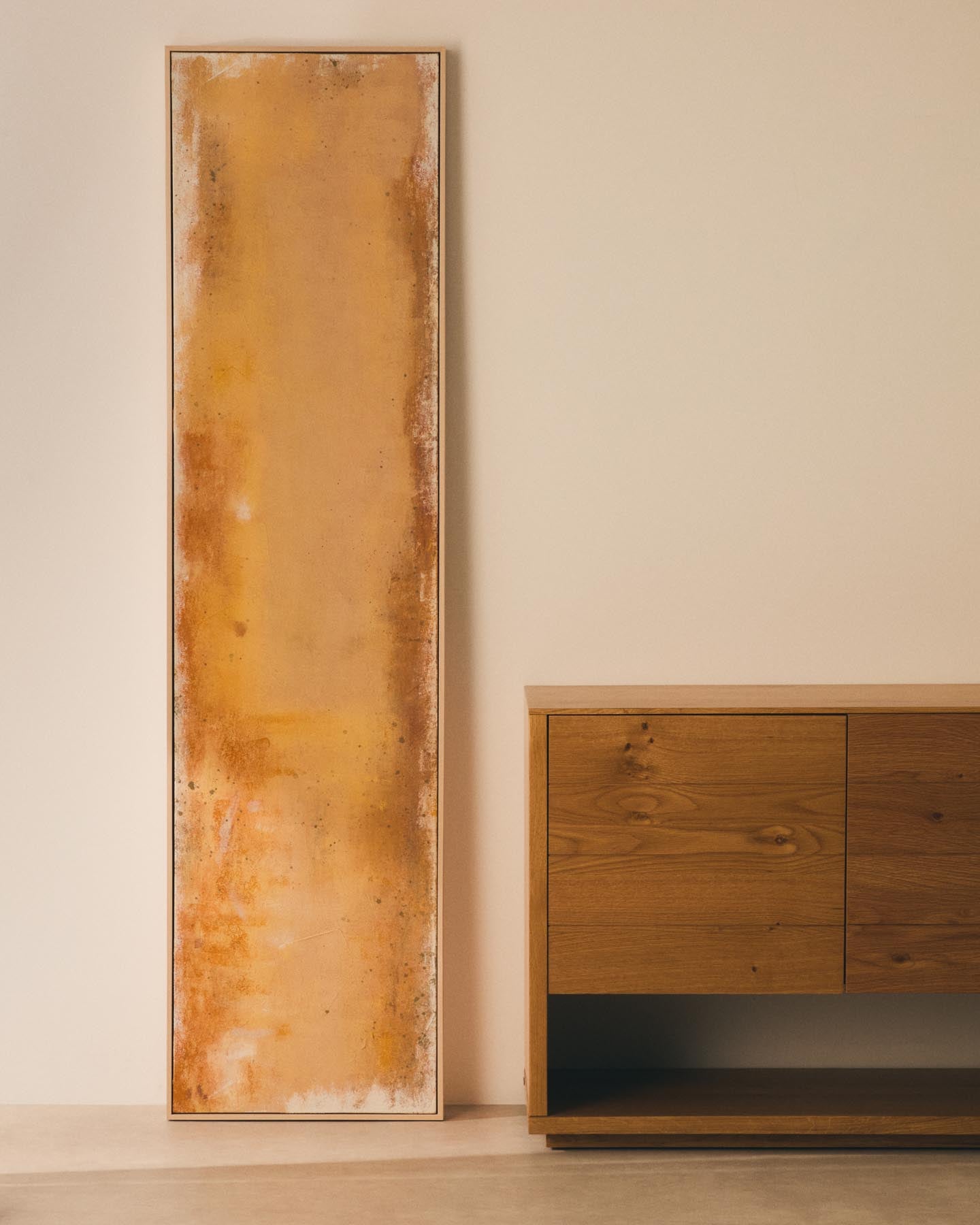 Abstraktes Bild Selnar, Gelb, 182 x 47 cm in Orange präsentiert im Onlineshop von KAQTU Design AG. Bild ist von Kave Home