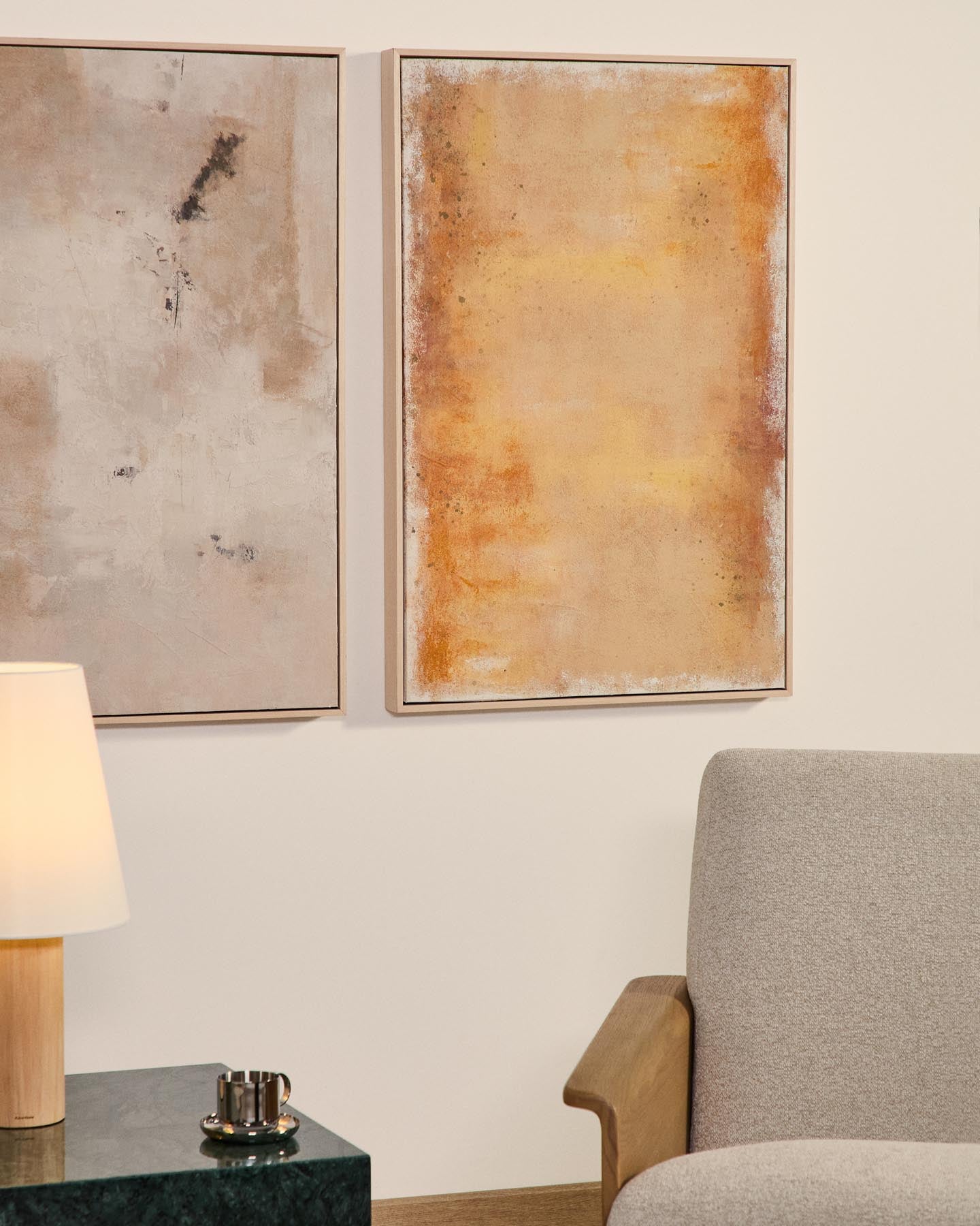 Abstraktes Bild Selnar, Gelb, 60 x 90 cm in Orange präsentiert im Onlineshop von KAQTU Design AG. Bild ist von Kave Home