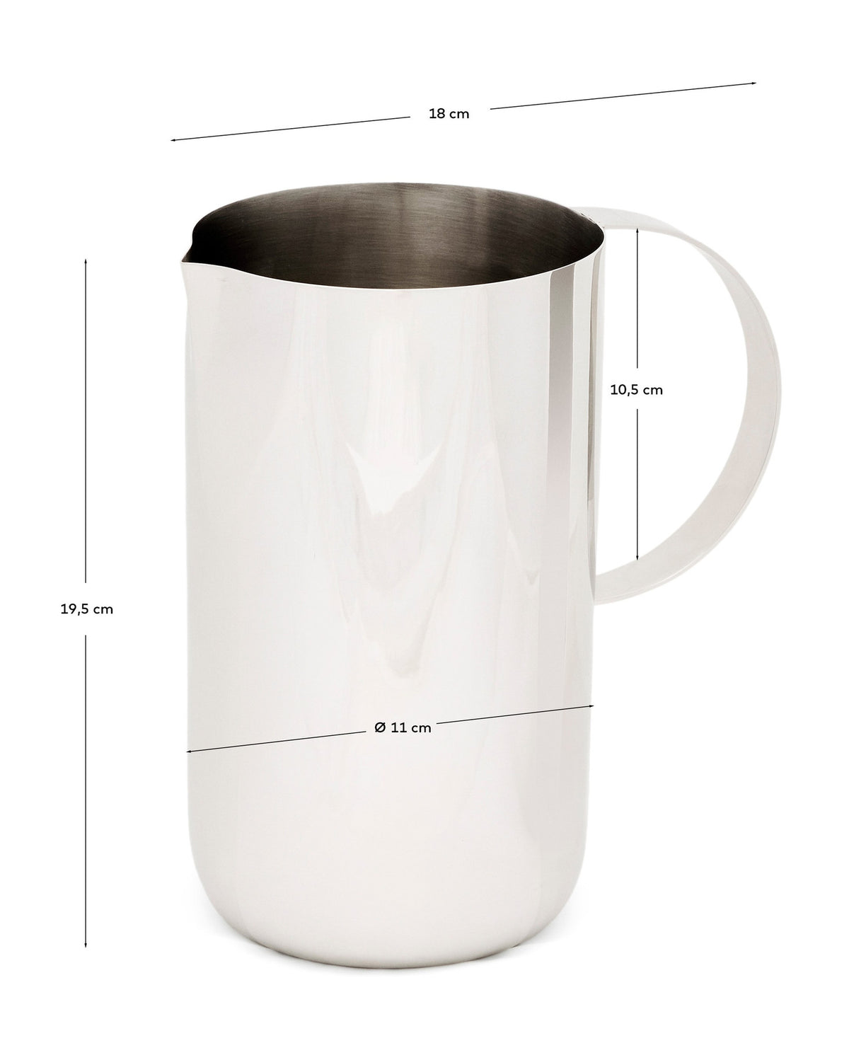 Krug Nirela aus Edelstahl in Silber präsentiert im Onlineshop von KAQTU Design AG. Wasserkrüge ist von Kave Home