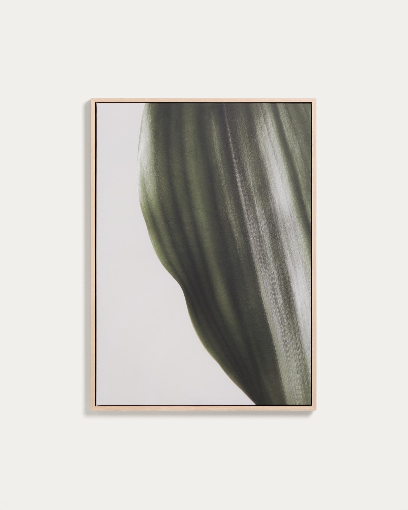 Bild Foliae – Fotografie eines Blatts, 52 x 72 cm in Grün präsentiert im Onlineshop von KAQTU Design AG. Bild ist von Kave Home