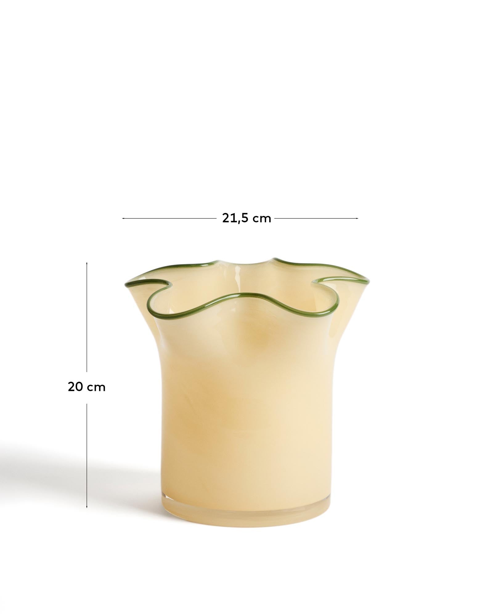 Elegante Endasi Vase in strahlendem Gelb, 19,5 cm hoch, ideal für frische Blumenarrangements und als dekoratives Wohnaccessoire.