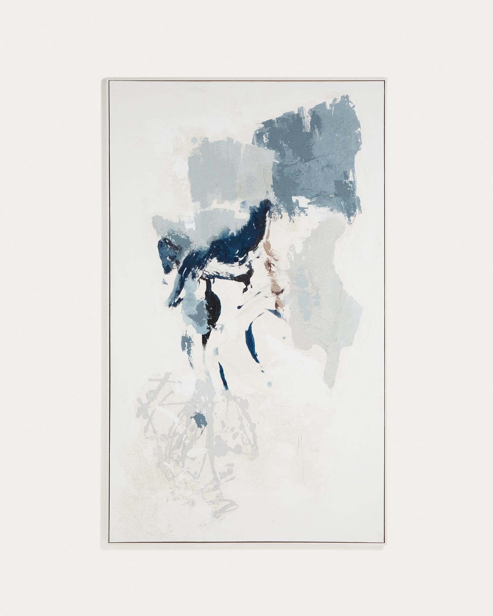 Handgemaltes abstraktes Bild Erale in Grau und Blau, 120 x 200 cm in Weiss präsentiert im Onlineshop von KAQTU Design AG. Bild ist von Kave Home