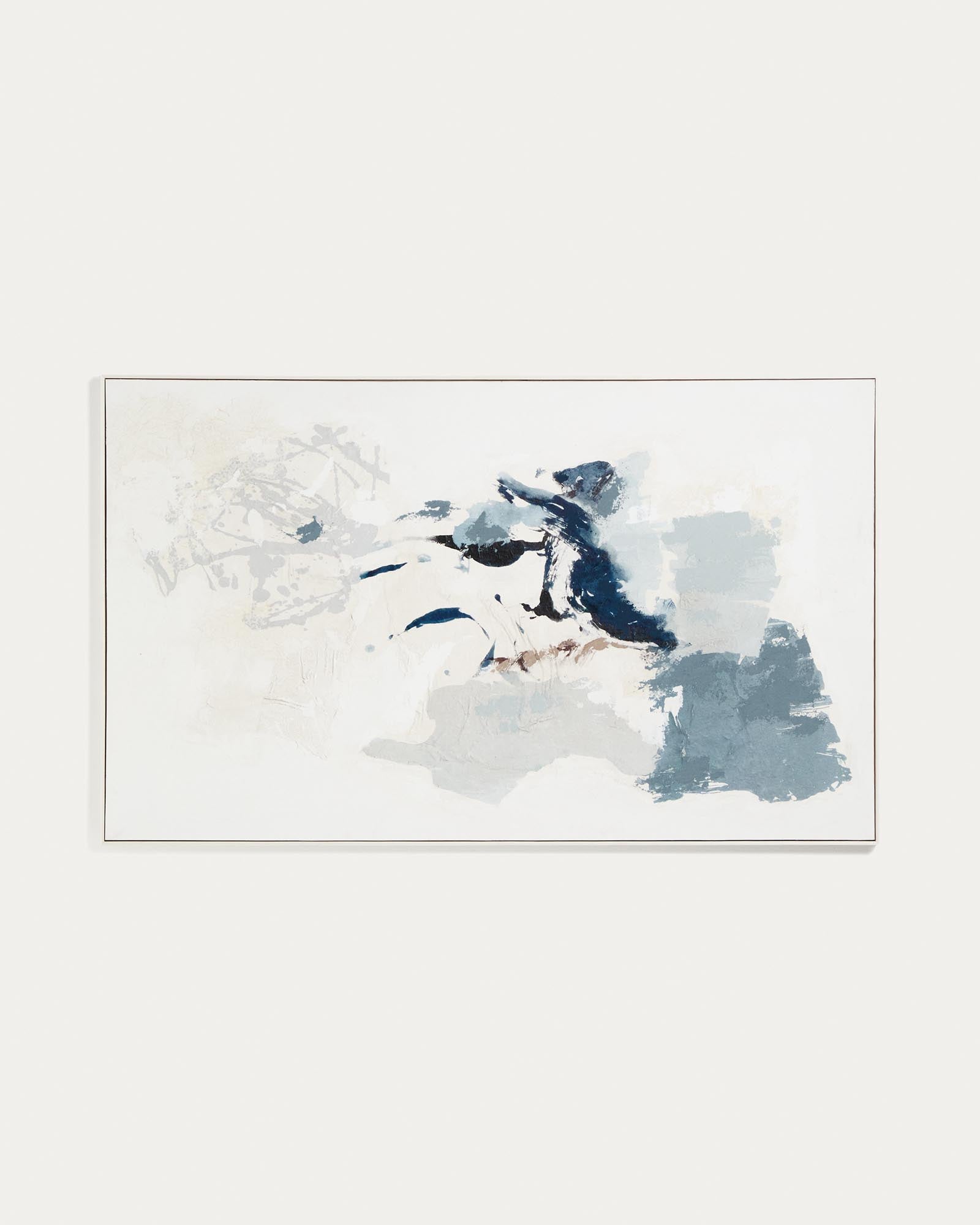 Handgemaltes abstraktes Kunstwerk Erale in stilvollen Grau- und Blautönen, 120 x 200 cm, perfekt für zeitgenössische Inneneinrichtungen.