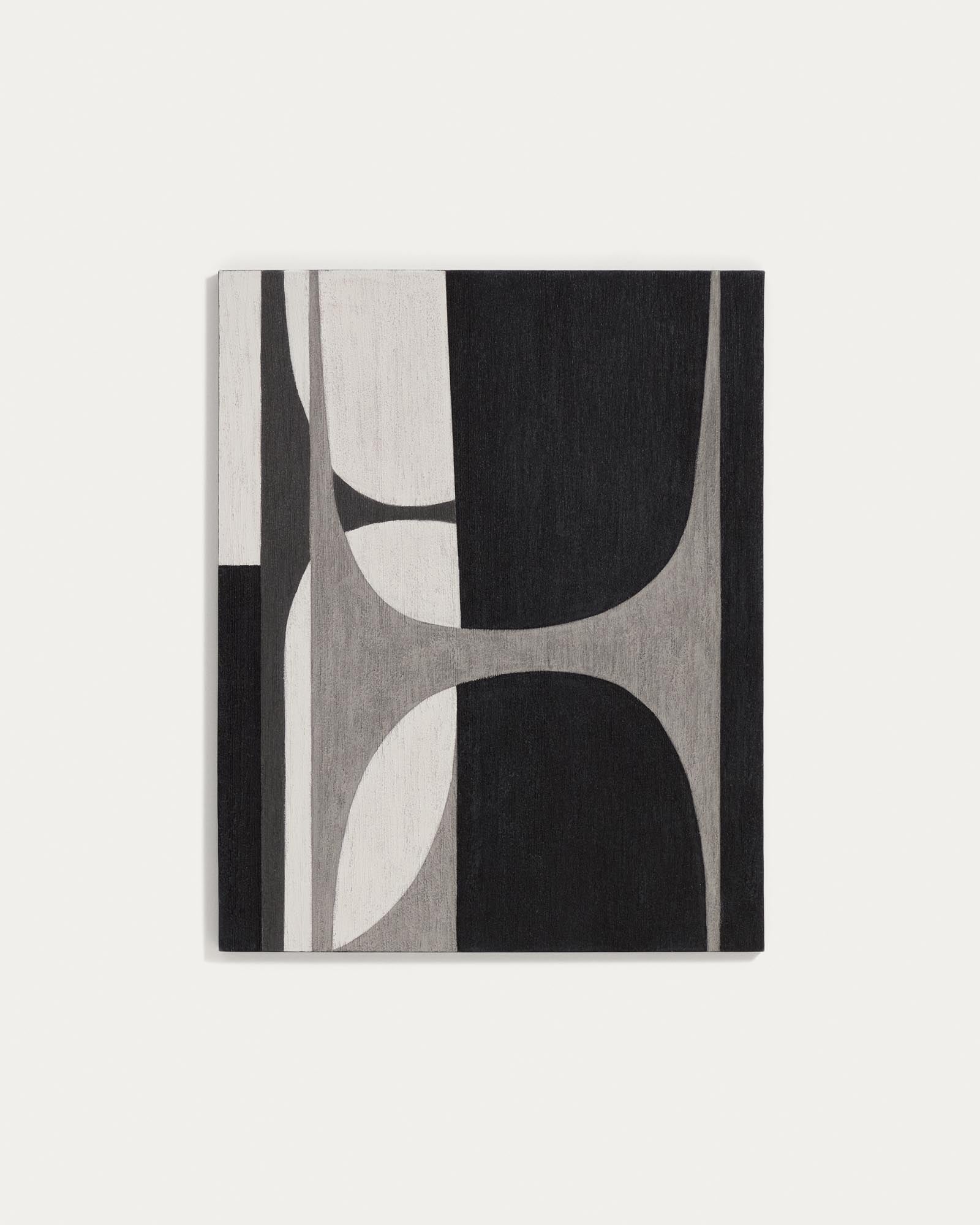 Abstraktes Bild Onure in Schwarz und Weiss, 80 x 100 cm in Weiss präsentiert im Onlineshop von KAQTU Design AG. Bild ist von Kave Home