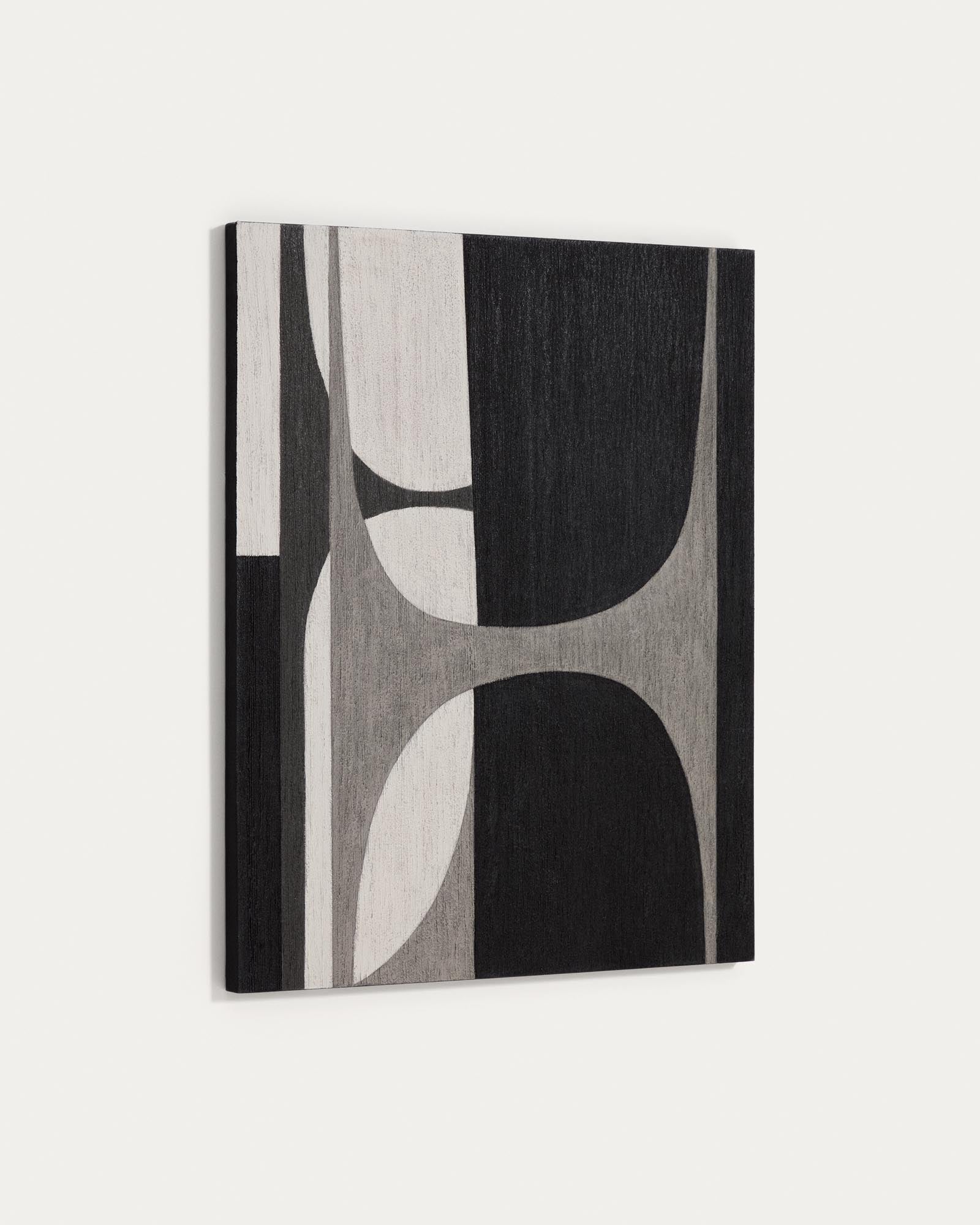 Faszinierendes abstraktes Kunstwerk in Schwarz und Weiß, 80 x 100 cm, ideal für moderne Wohnräume und kreative Gestaltungselemente.