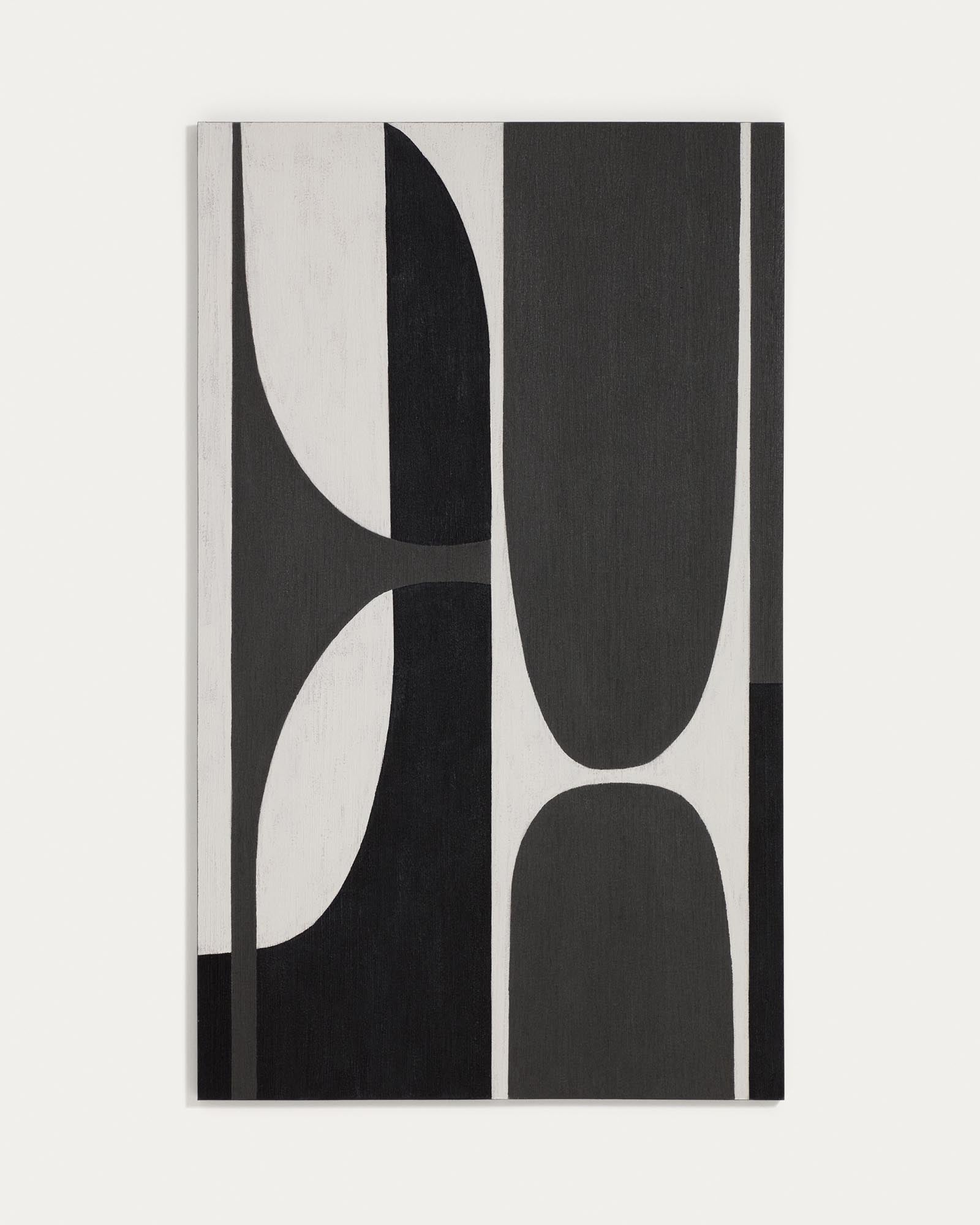 Abstraktes Bild Onure in Schwarz und Weiss, 120 x 200 cm in Weiss präsentiert im Onlineshop von KAQTU Design AG. Bild ist von Kave Home
