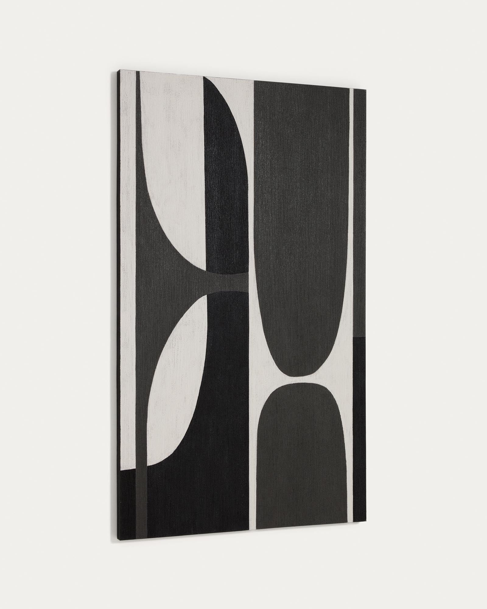 Elegantes abstraktes Kunstwerk in Schwarz und Weiß, 120 x 200 cm, ideal für moderne Wohnräume und stilvolle Akzente.