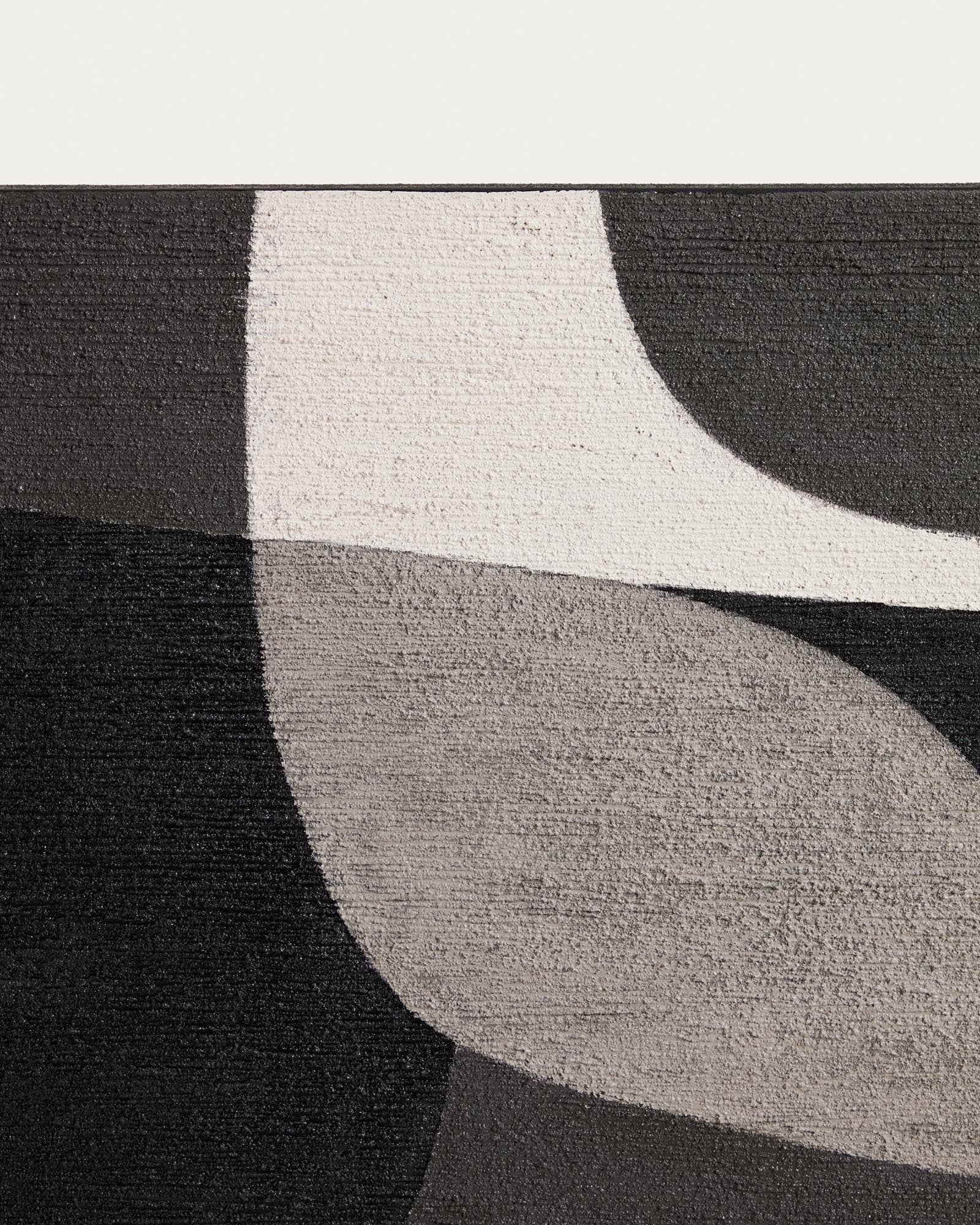 Faszinierendes abstraktes Kunstwerk in Schwarz-Weiß, 45 x 180 cm, das jedem Raum eine moderne Note verleiht und kreative Akzente setzt.