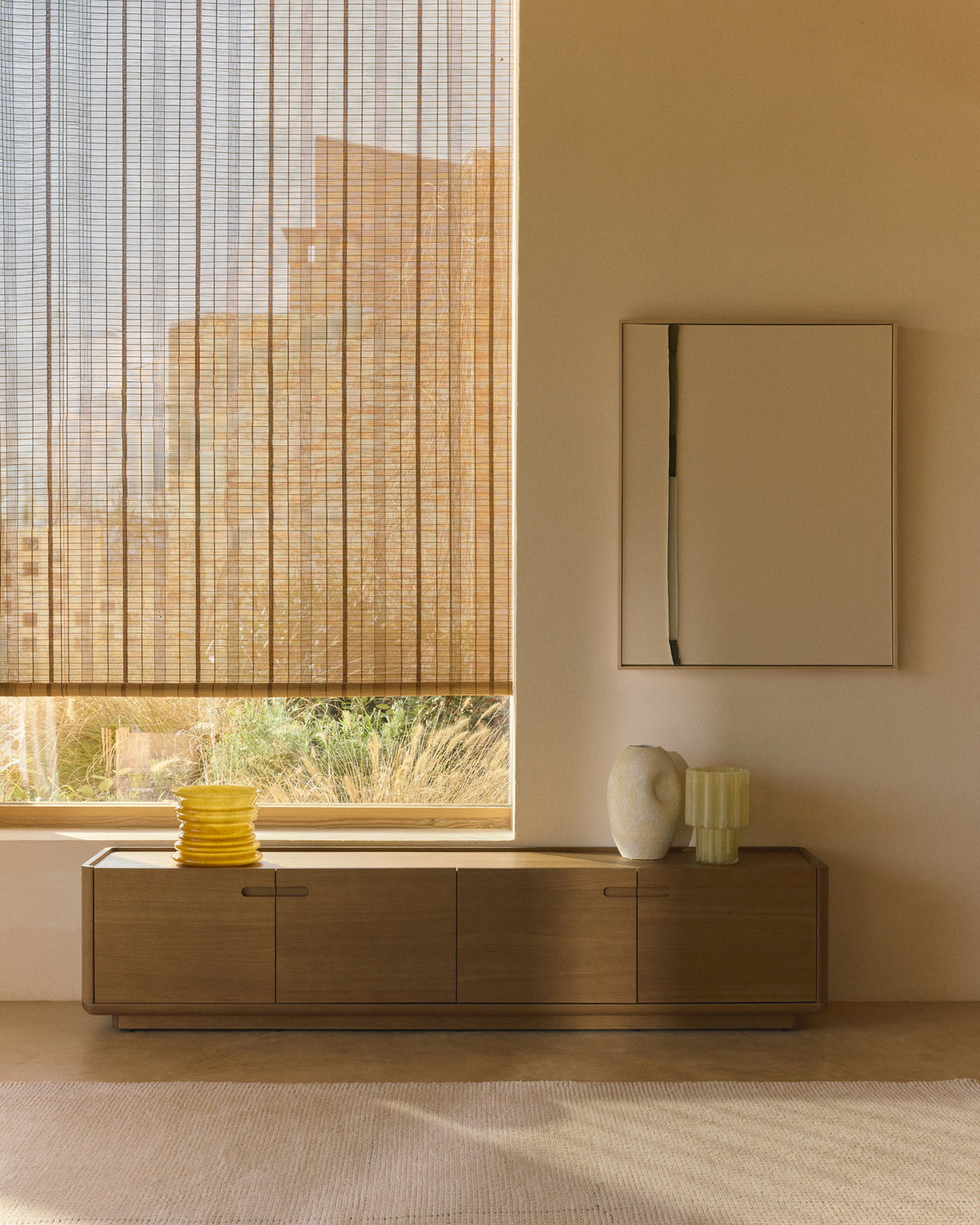 Abstraktes Bild Deravia, 80 x 100 cm in Beige, Hellgrün, Grün präsentiert im Onlineshop von KAQTU Design AG. Bild ist von Kave Home
