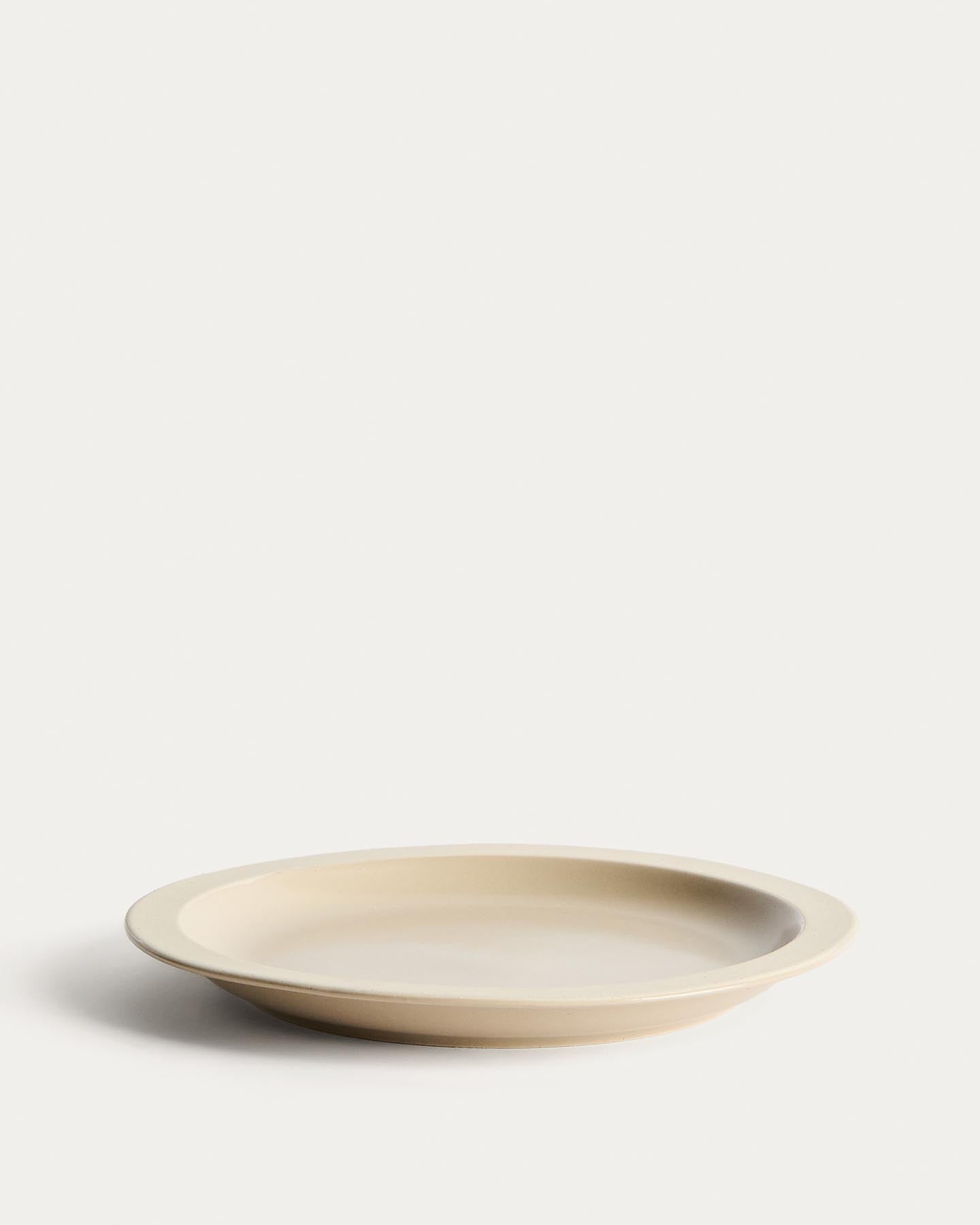 Teller Doren aus Keramik in Beige in Weiss präsentiert im Onlineshop von KAQTU Design AG. Teller ist von Kave Home