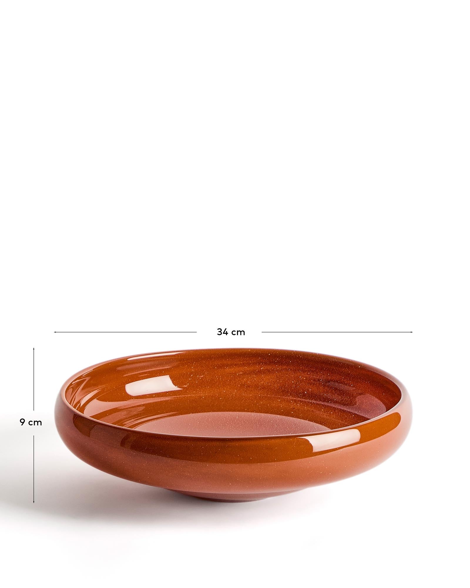 Tafelaufsatz Denuo aus rotem Glas, Ø 34 cm in Transparent präsentiert im Onlineshop von KAQTU Design AG. Schale ist von Kave Home