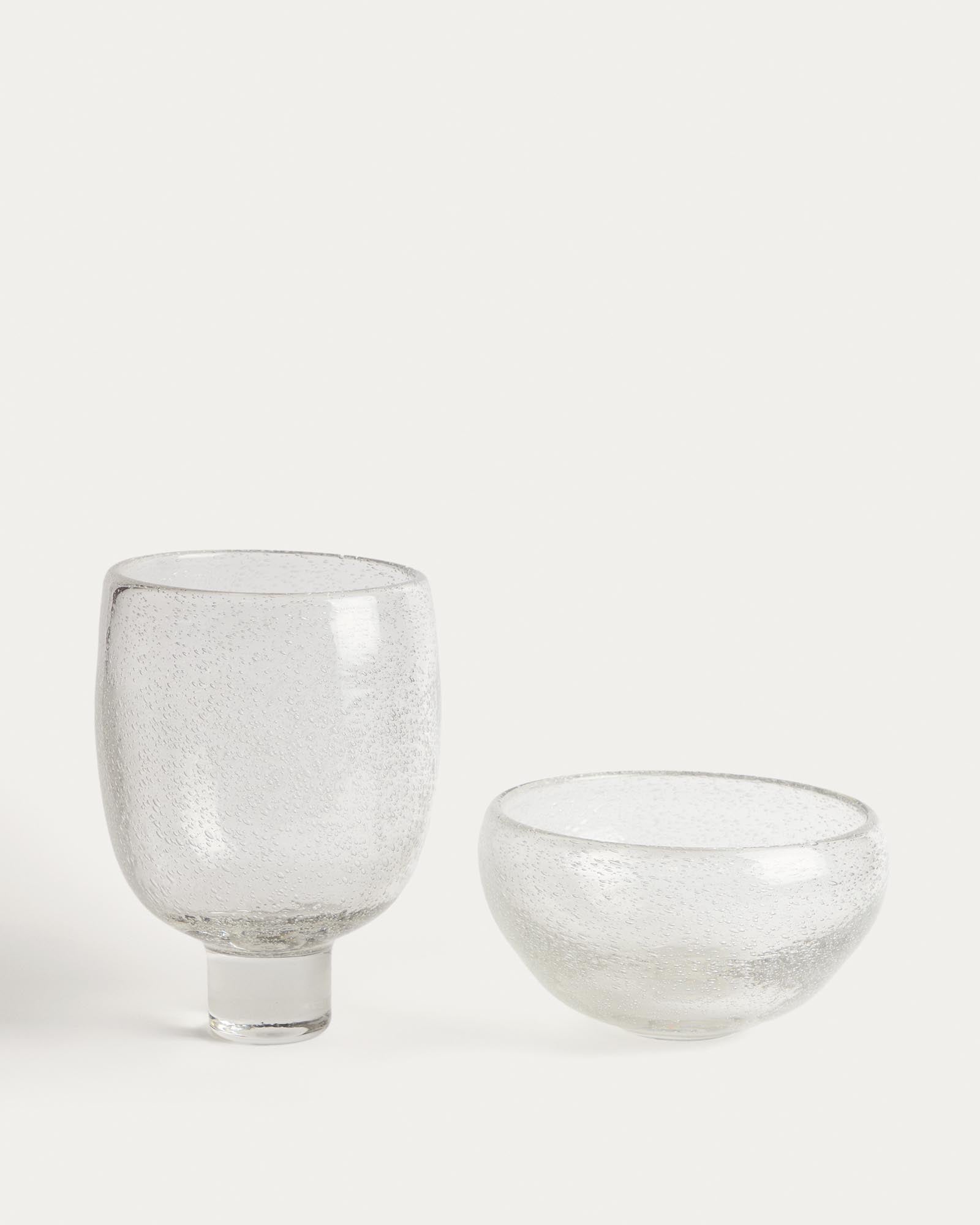 Schöner Tafelaufsatz Sirau aus transparentem Glas (Ø 29,8 cm), perfekt für kreative Arrangements und festliche Tischdekorationen.
