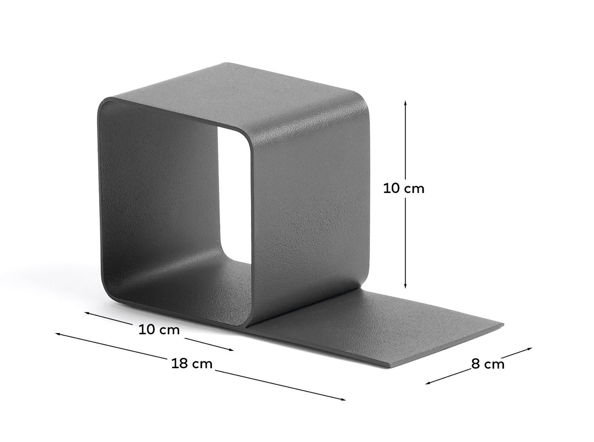 Buchstütze Mistra aus schwarzem Eisen in Schwarz präsentiert im Onlineshop von KAQTU Design AG. Büromaterial ist von Kave Home