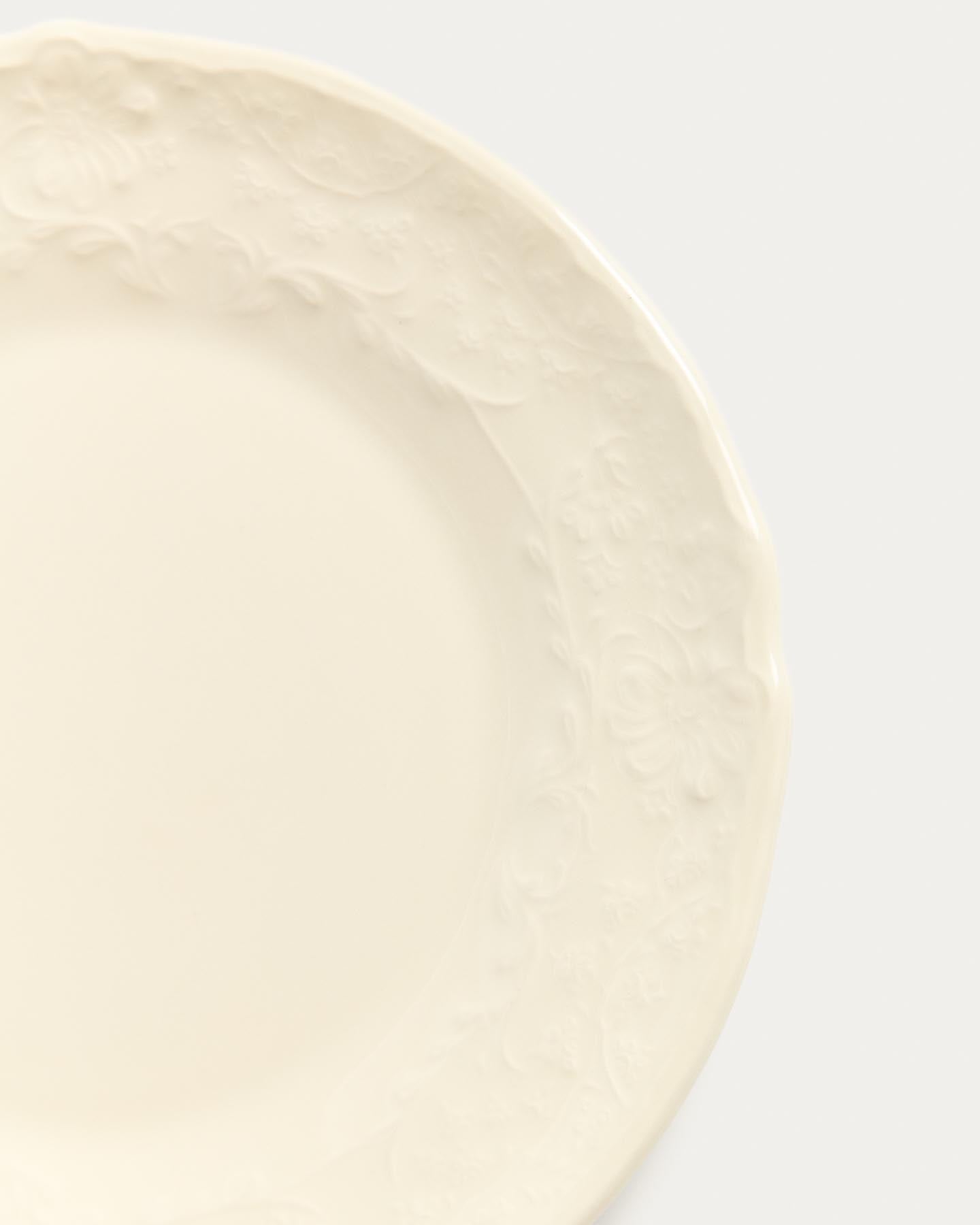 Dessertteller Varla aus Keramik in Beige in Beige präsentiert im Onlineshop von KAQTU Design AG. Teller ist von Kave Home