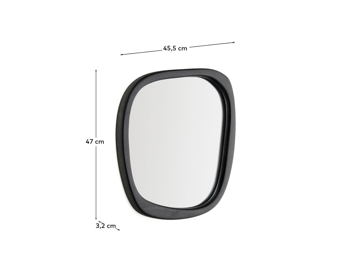 Spiegel Alura aus Teakholz schwarz 45,5 x 47 cm FSC 100 % in Schwarz präsentiert im Onlineshop von KAQTU Design AG. Wandspiegel ist von Kave Home