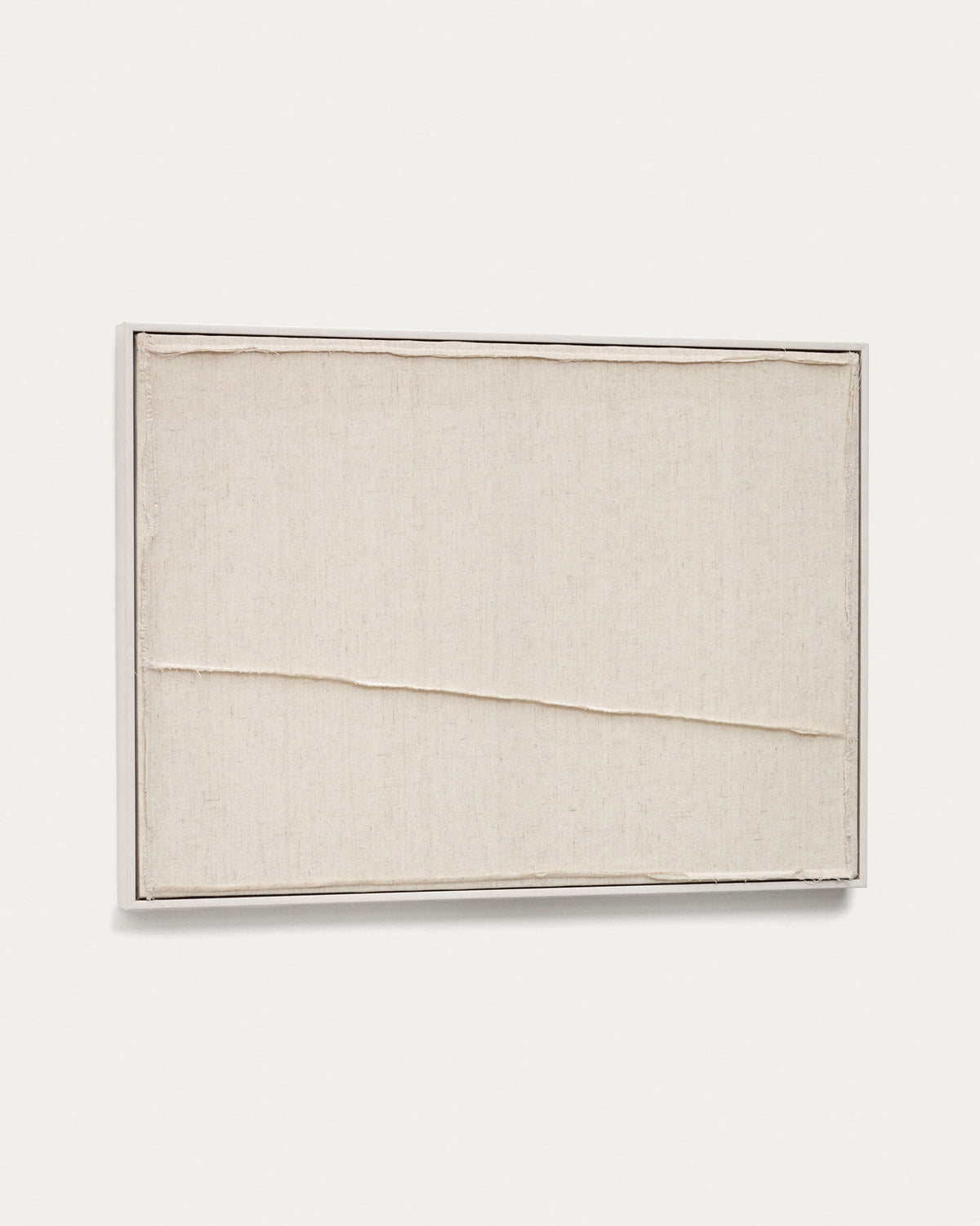 Bild Maha in Weiss mit vertikaler Linie 52 x 72 cm in Beige präsentiert im Onlineshop von KAQTU Design AG. Bild ist von Kave Home