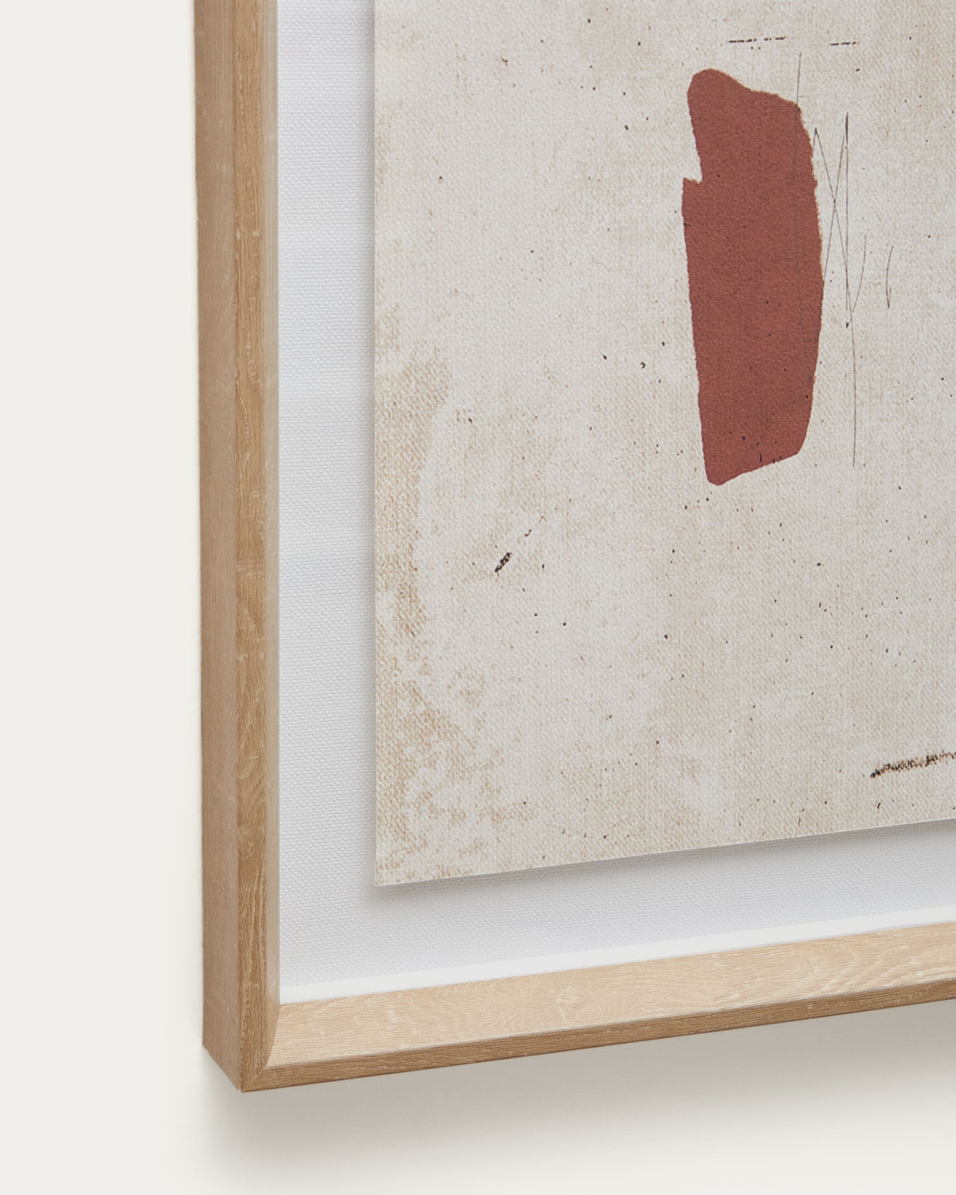 Abstraktes Kunstwerk in Beige, 60x90 cm, von Kave Home. Perfekt für moderne Wohnräume und elegante Wanddekoration.