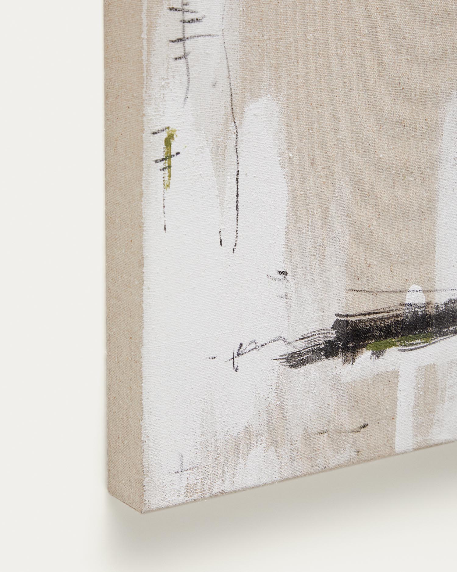 Elegantes 4er Set Leinwandbilder in Weiß und Beige, 30x30 cm, von Kave Home – stilvolle Wanddekoration für Ihr Zuhause.