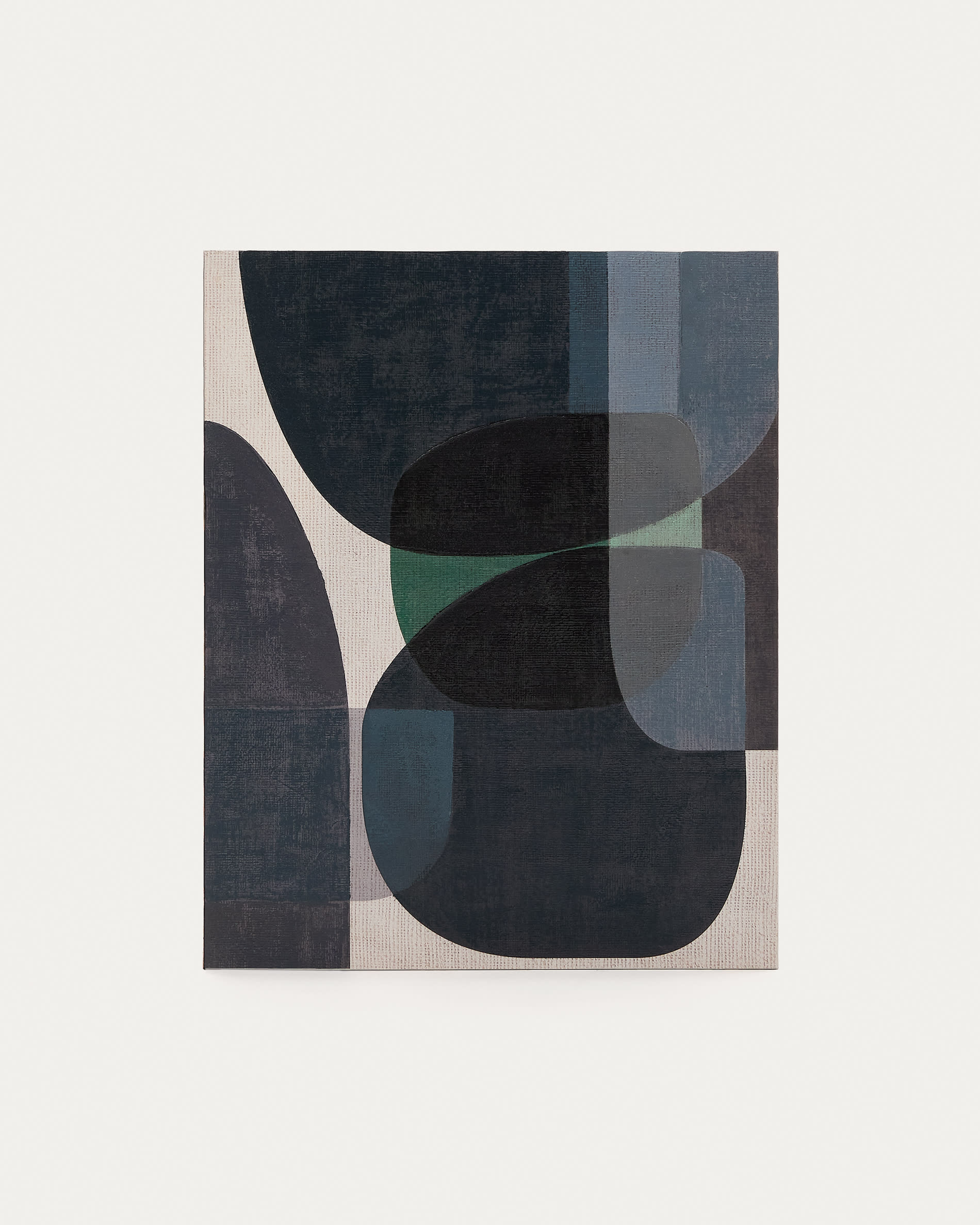 Abstrakte Leinwand Nemsa in Blau und Grün, 100x80 cm, von Kave Home. Modernes Design, ideal für stilvolle Wohnräume.