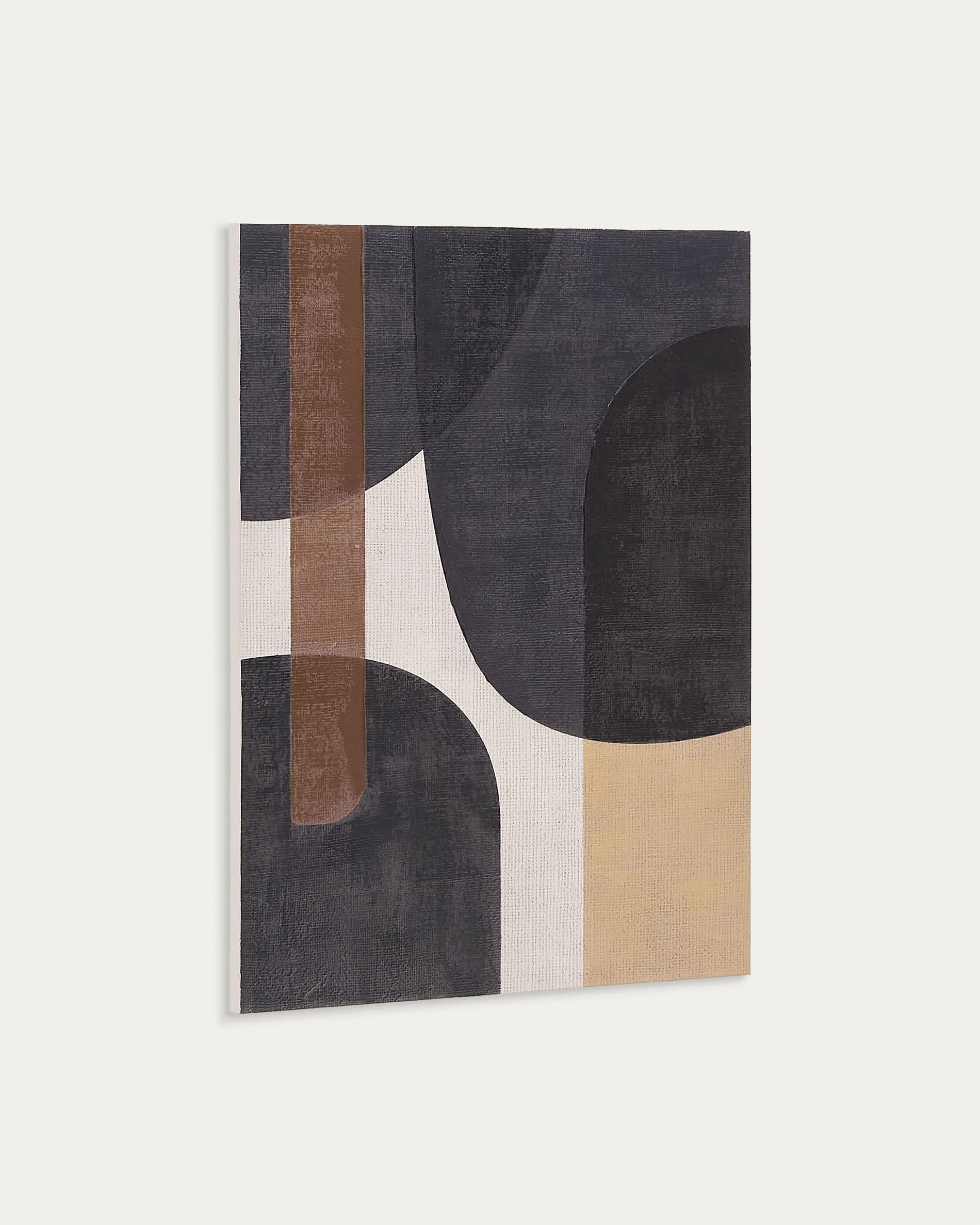 Abstrakte Leinwand Tonol in Braun, 100x80 cm, von Kave Home. Stilvolle Wanddekoration für moderne Räume. Hochwertige Verarbeitung.