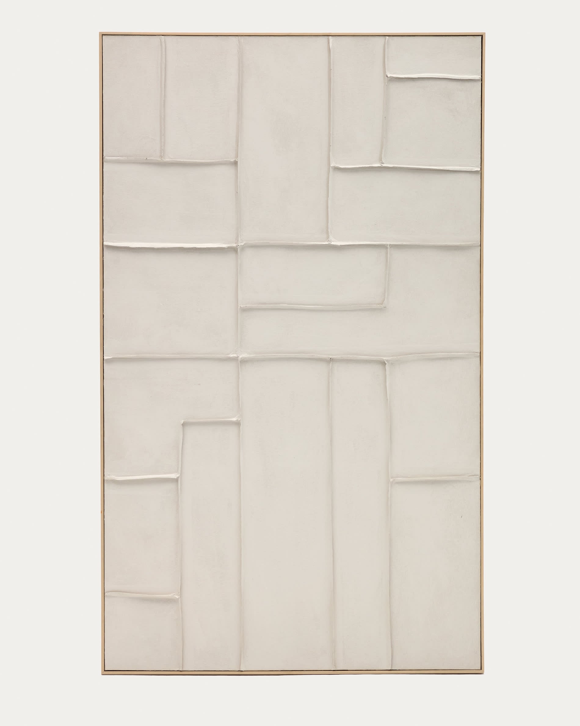 Elegantes Leinwandbild mit geometrischen Formen, 120x200 cm, minimalistisch, langlebig, ideal für stilvolle Raumgestaltung.