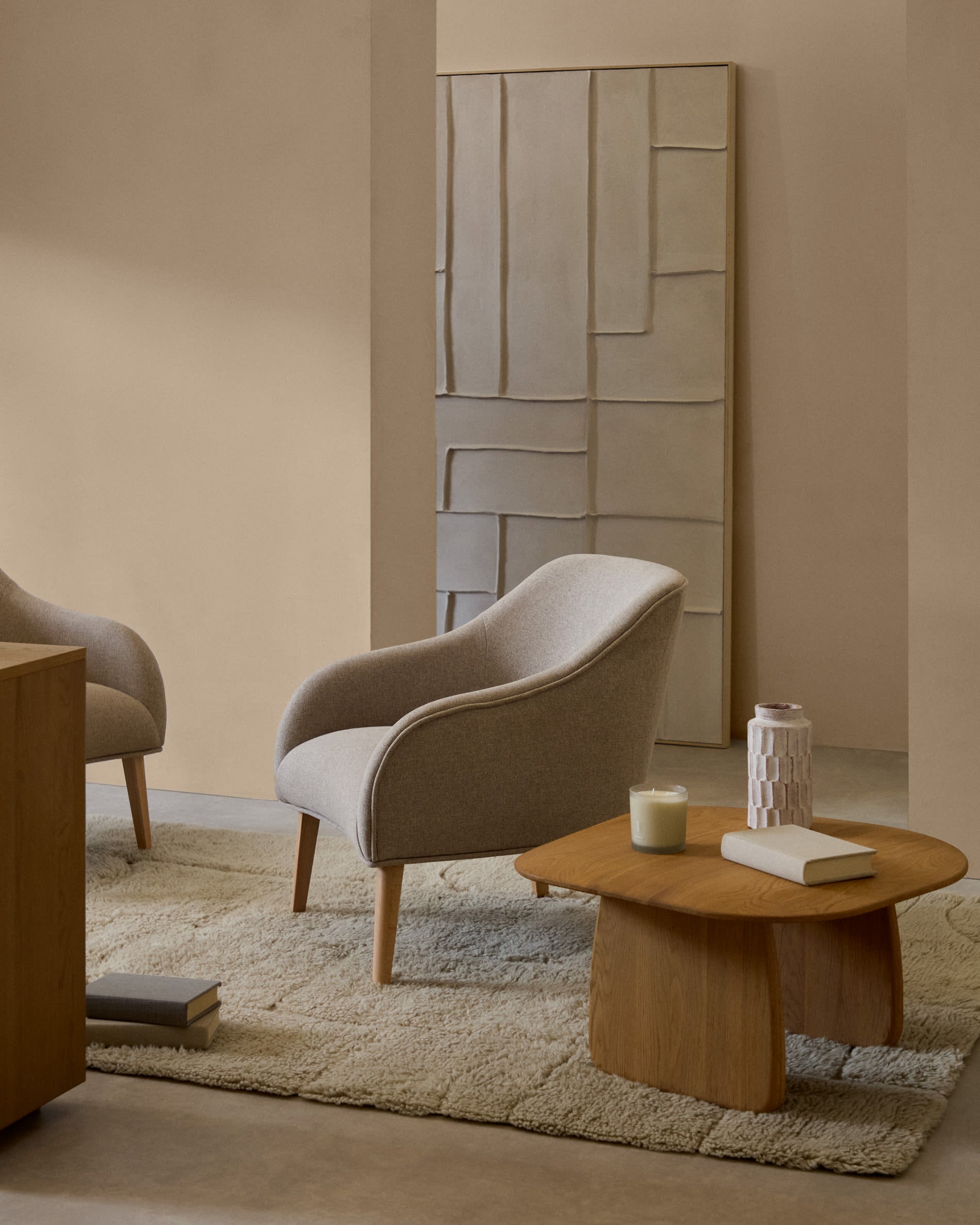 Entdecken Sie das Bild Klis von Kave Home: 120 x 200 cm, aus hochwertigem Leinen mit eleganten geometrischen Mustern. Ideal für stilvolle Akzente.