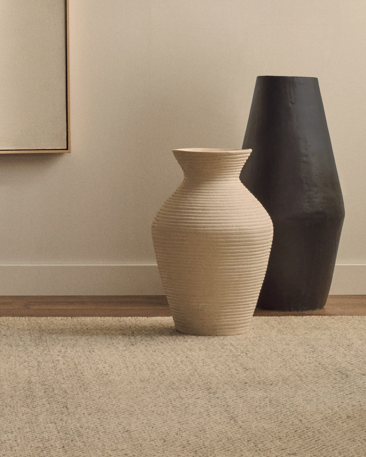 Vase Pria aus weissem Pappmaché 51 cm in Weiss präsentiert im Onlineshop von KAQTU Design AG. Vase ist von Kave Home