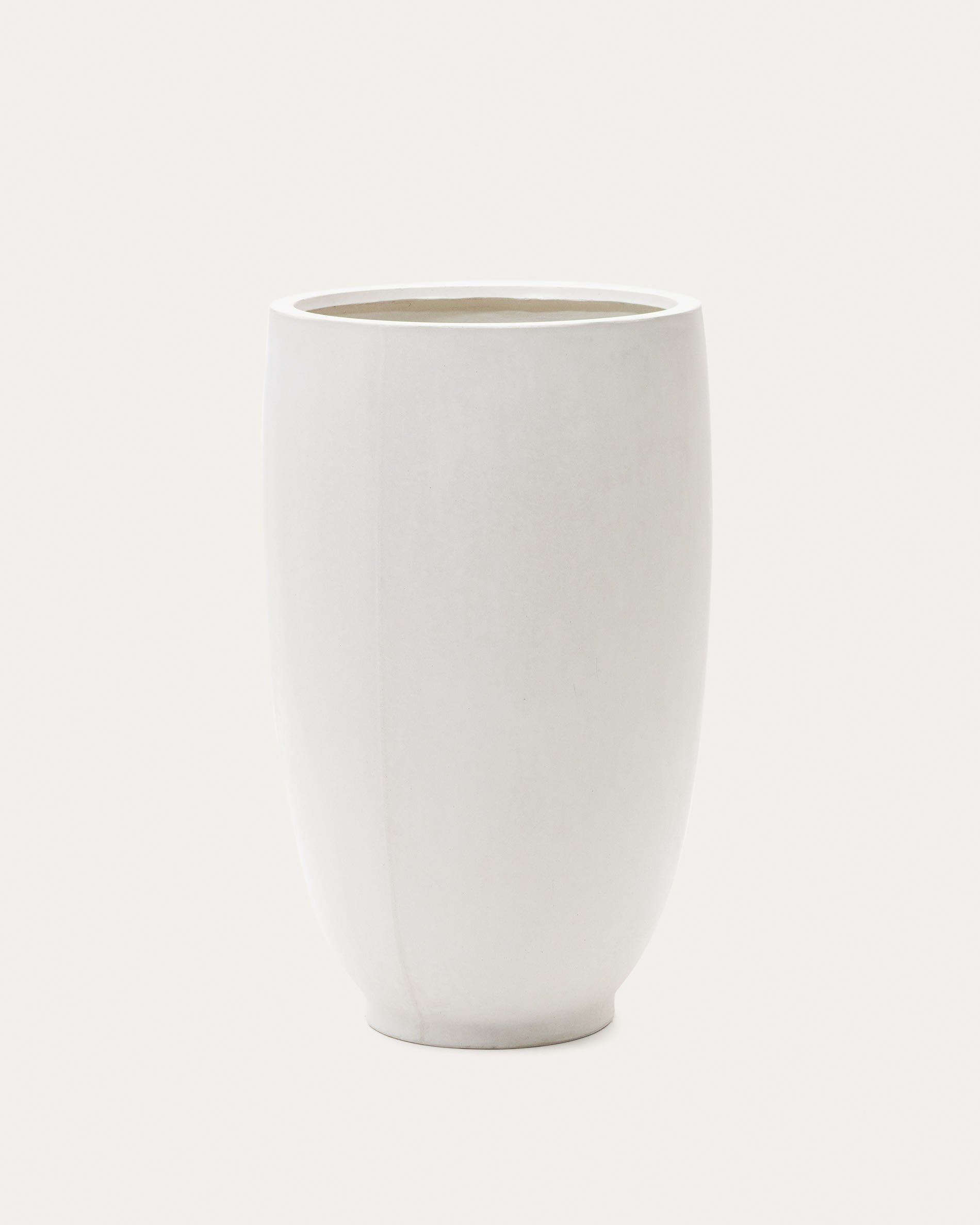 3D-Modell eines modernen, weissen Zement-Blumentopfs, Ø 75 cm, robust und wetterfest, für drinnen und draussen.