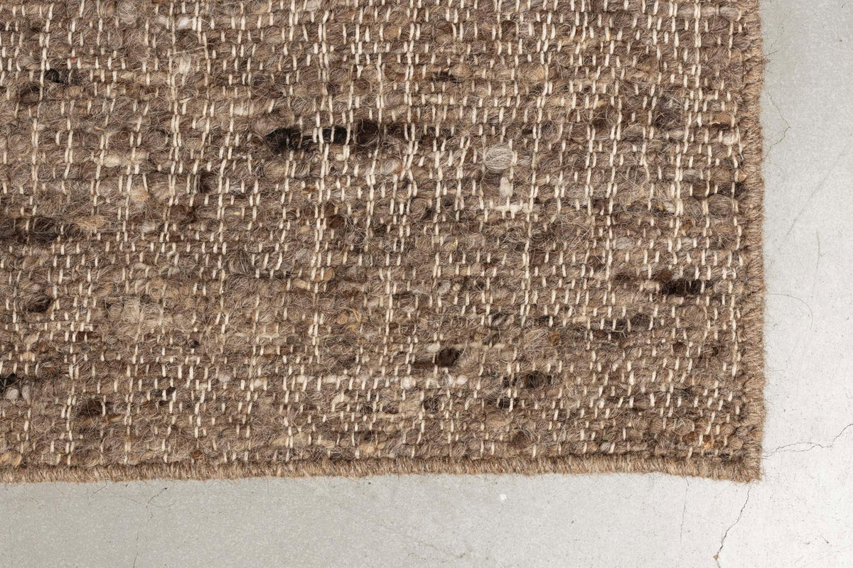 Handgewebter Teppich Briton aus Wolle, Jute und Baumwolle in neutralem Farbton