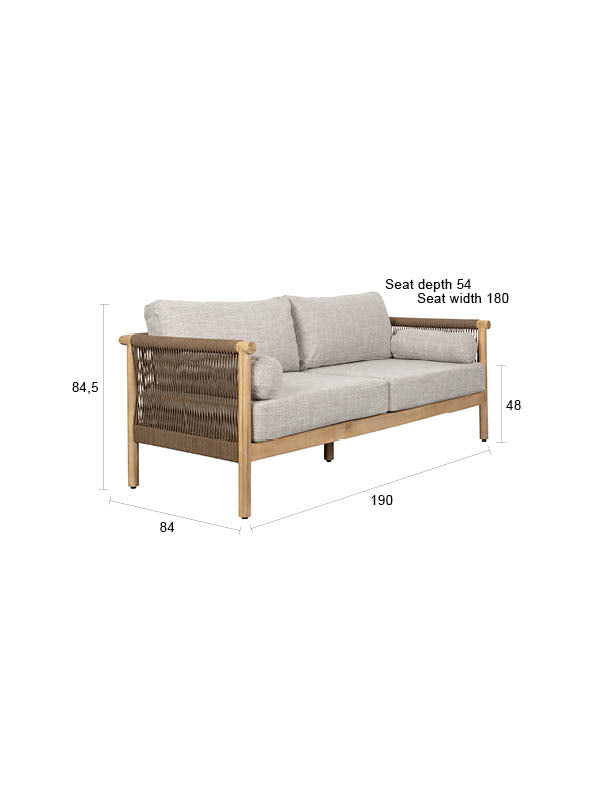 Loungeset Oasis (Sofa + Kaffeetisch + 2 Liegestühle) in Beige präsentiert im Onlineshop von KAQTU Design AG. Loungeset ist von Dutchbone