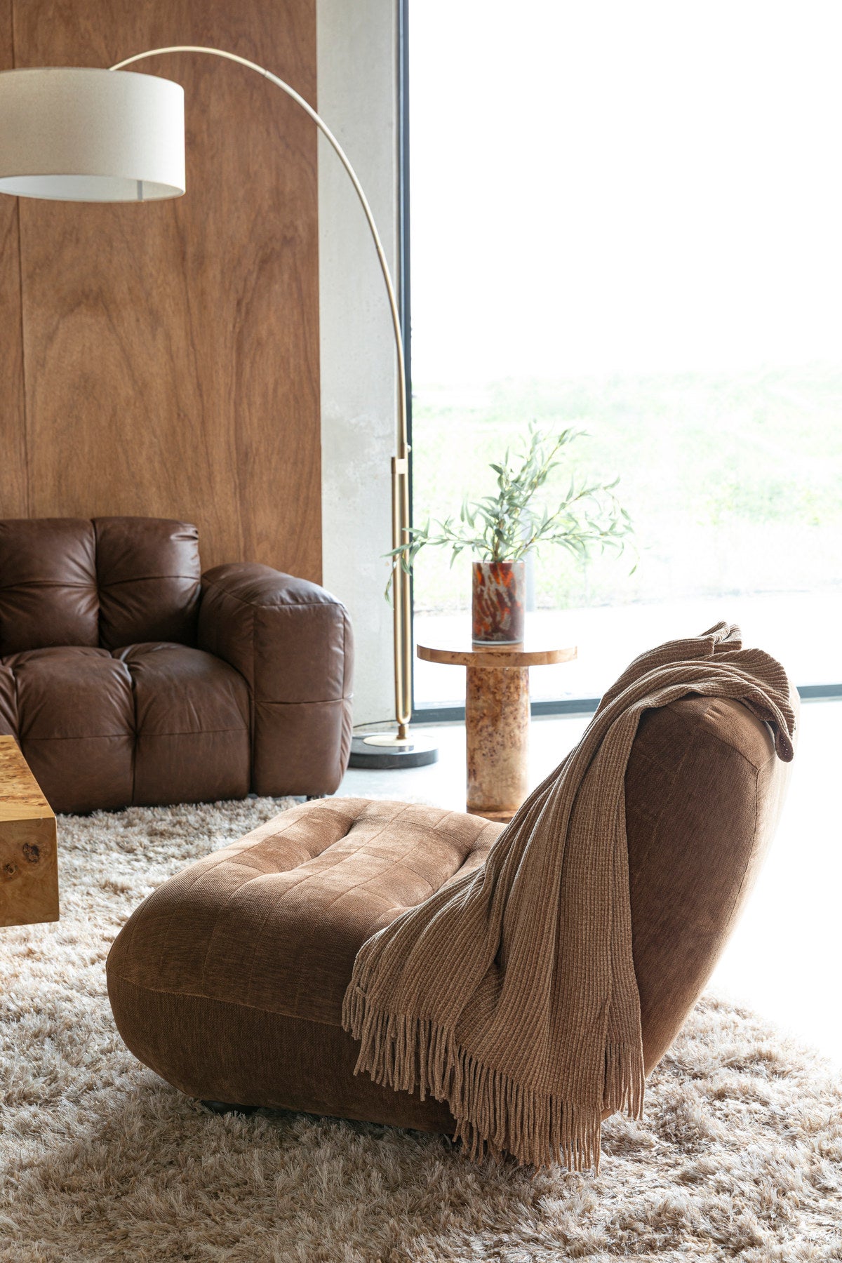 Loungesessel Wyatt in Cognac präsentiert im Onlineshop von KAQTU Design AG. Sessel ist von Dutchbone