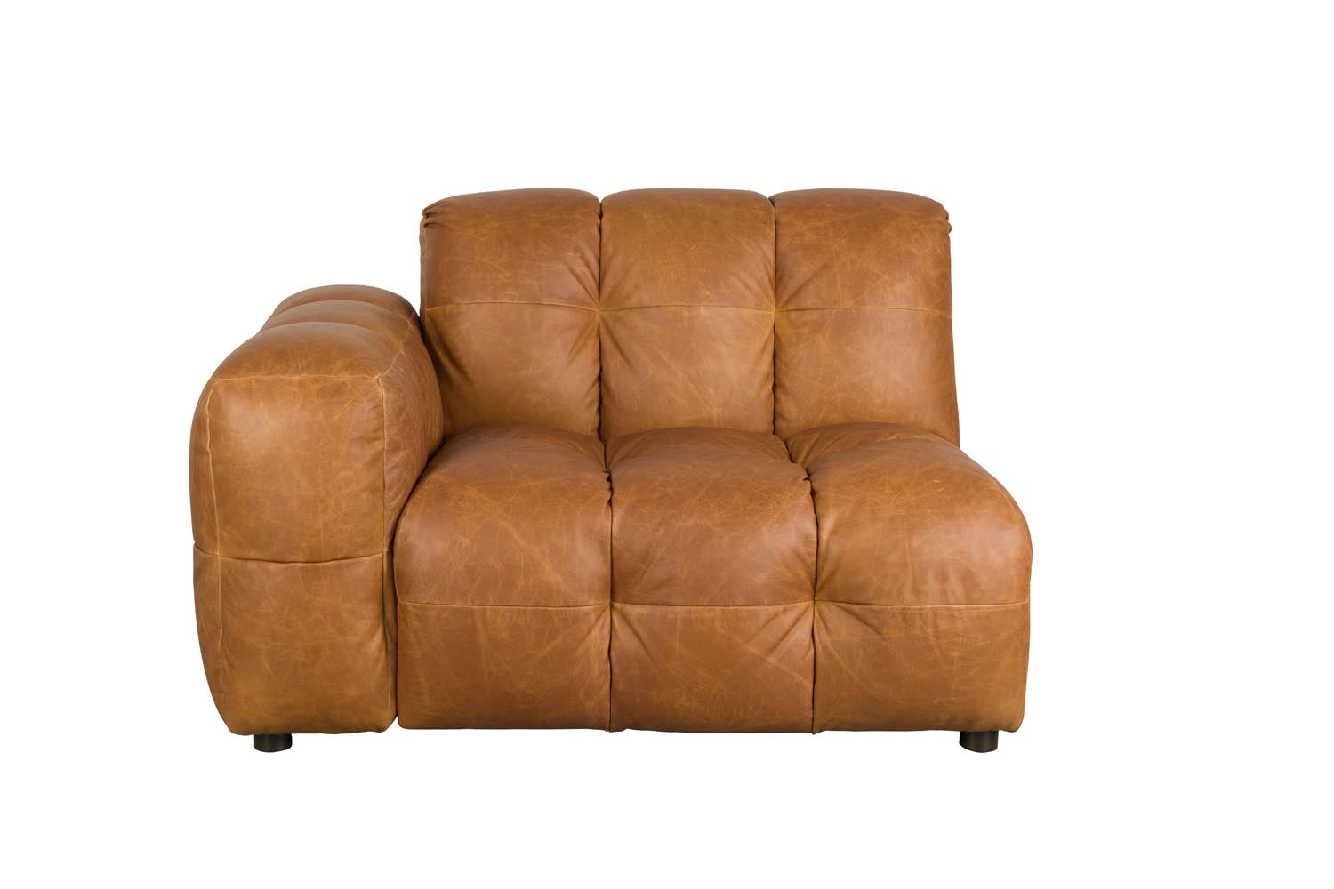 Sofa Element Hackman mit Arm links in Braun präsentiert im Onlineshop von KAQTU Design AG. Modulares Sofa ist von Dutchbone