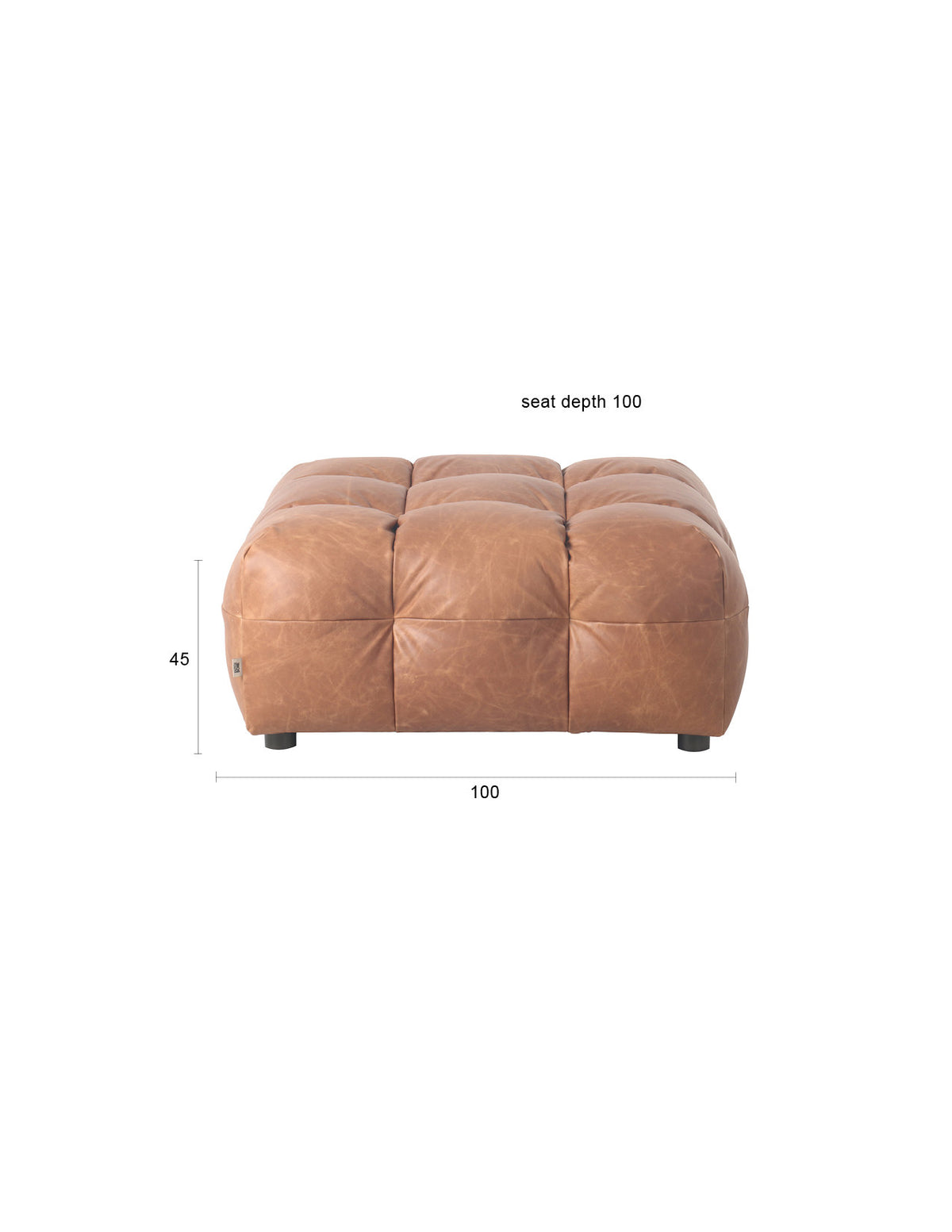 Hocker Hackman in Cognac präsentiert im Onlineshop von KAQTU Design AG. Pouf ist von Dutchbone