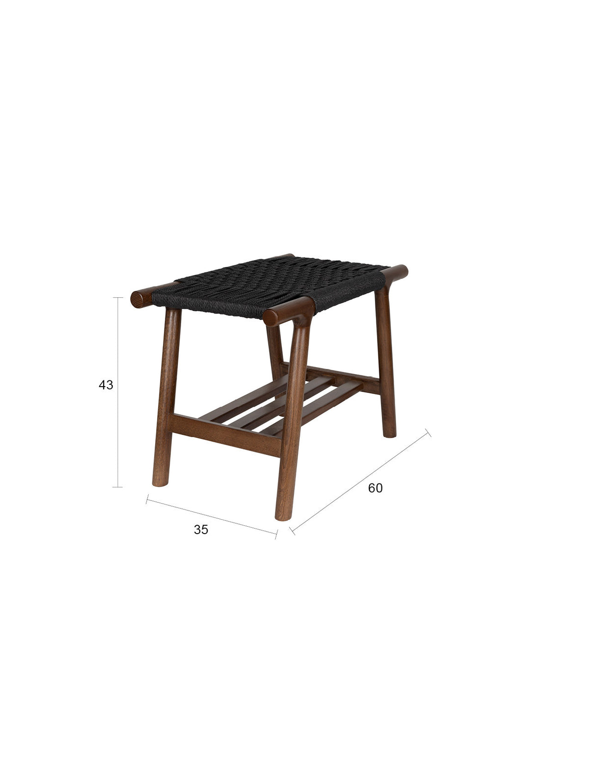 Hocker Kintaro in Walnuss präsentiert im Onlineshop von KAQTU Design AG. Hocker ist von Dutchbone