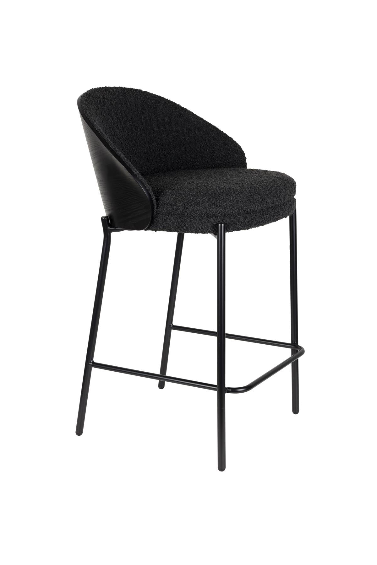 Barstuhl Rodin Bouclé Black in Schwarz präsentiert im Onlineshop von KAQTU Design AG. Barstuhl ist von Dutchbone