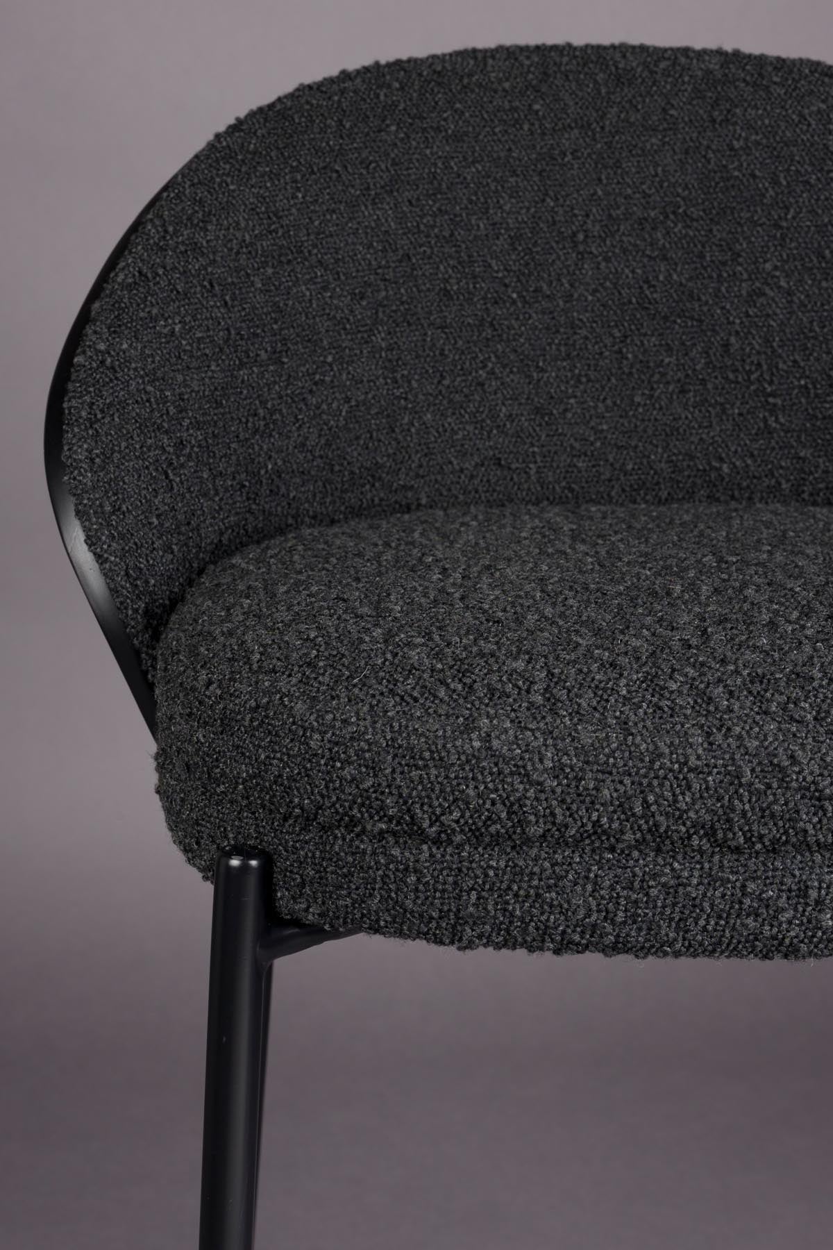 Barstuhl Rodin Bouclé Black in Schwarz präsentiert im Onlineshop von KAQTU Design AG. Barstuhl ist von Dutchbone