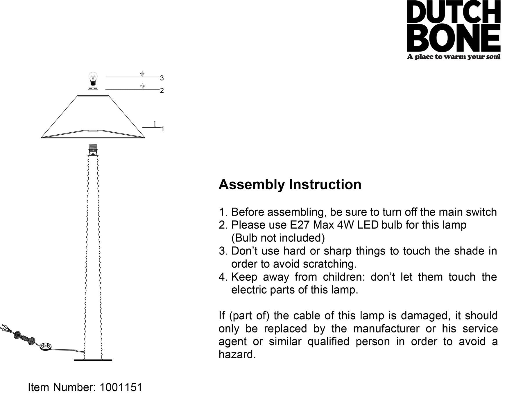 Stehleuchte Horace in Brown präsentiert im Onlineshop von KAQTU Design AG. Stehleuchte ist von Dutchbone