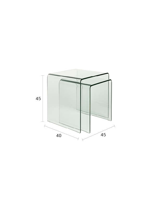 Beistelltisch Vetro Set of 2 in Transparent präsentiert im Onlineshop von KAQTU Design AG. Beistelltisch ist von Dutchbone
