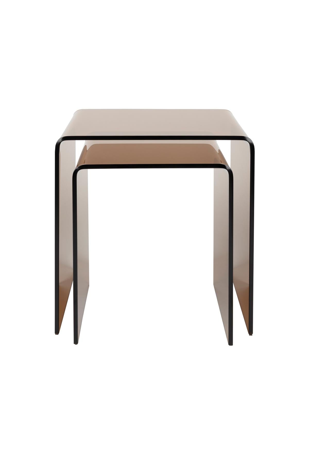 Beistelltisch Vetro Set of 2 in Brown präsentiert im Onlineshop von KAQTU Design AG. Beistelltisch ist von Dutchbone