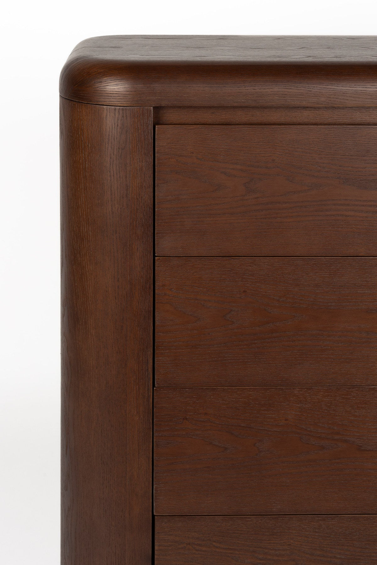 Cabinet Herman in Braun mit vier Schubladen und wellenförmig geschwungenen Füssen