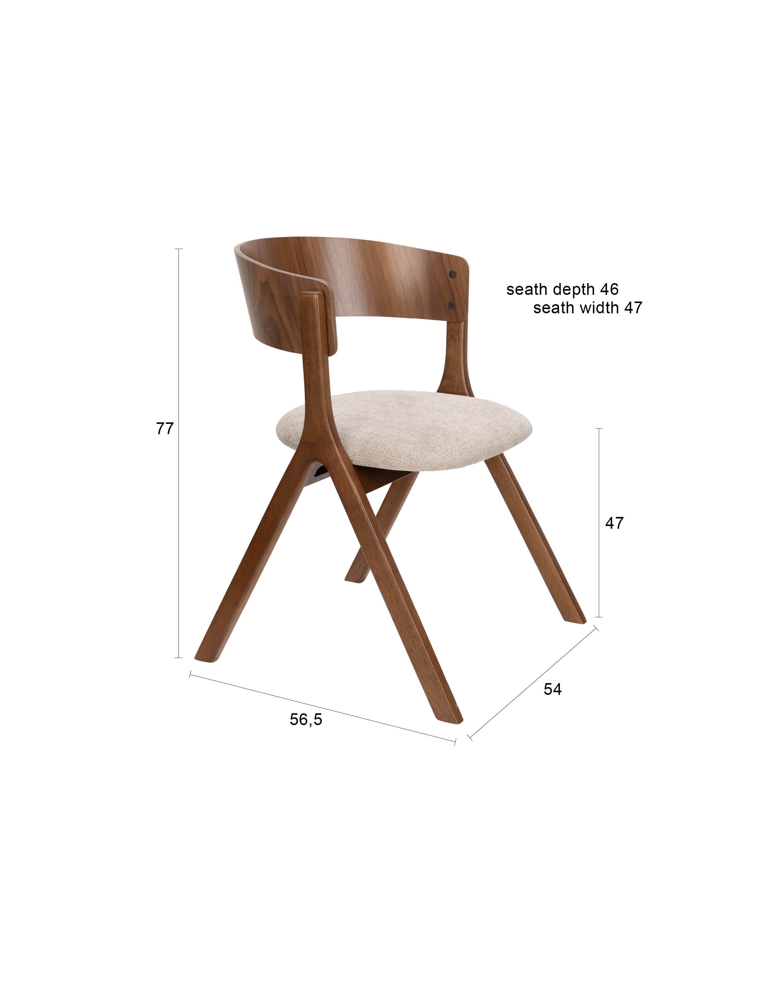 Stuhl Bresso in Beige präsentiert im Onlineshop von KAQTU Design AG. Stuhl ist von Dutchbone