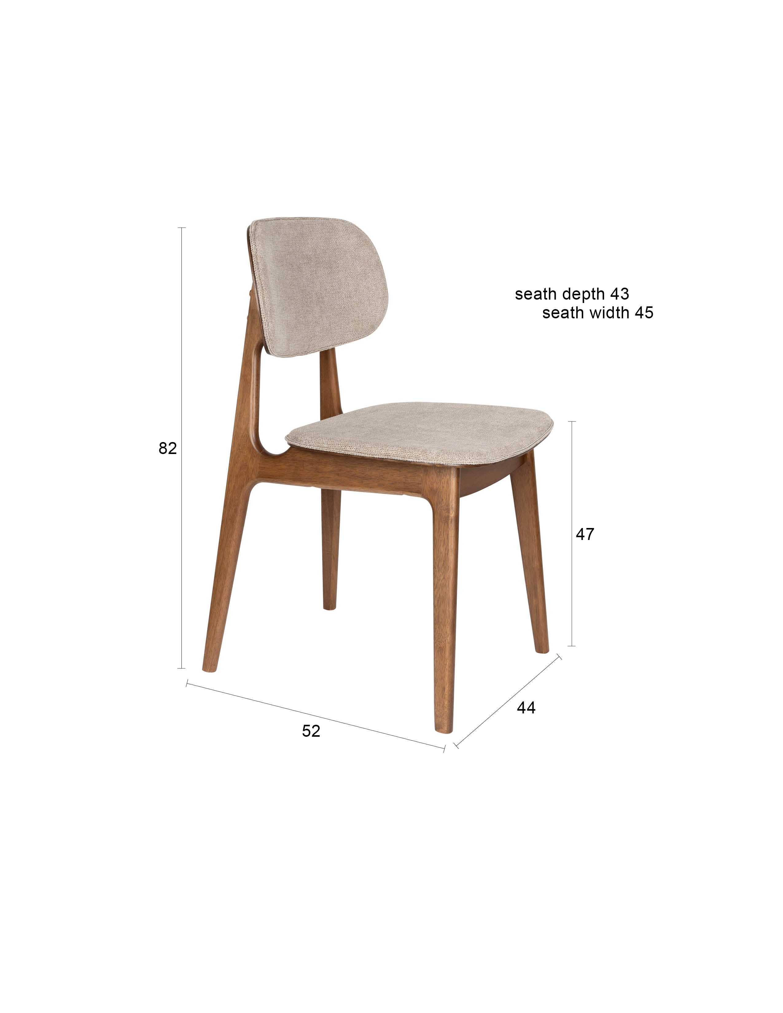 Stuhl Marais in Braun präsentiert im Onlineshop von KAQTU Design AG. Stuhl ist von Dutchbone