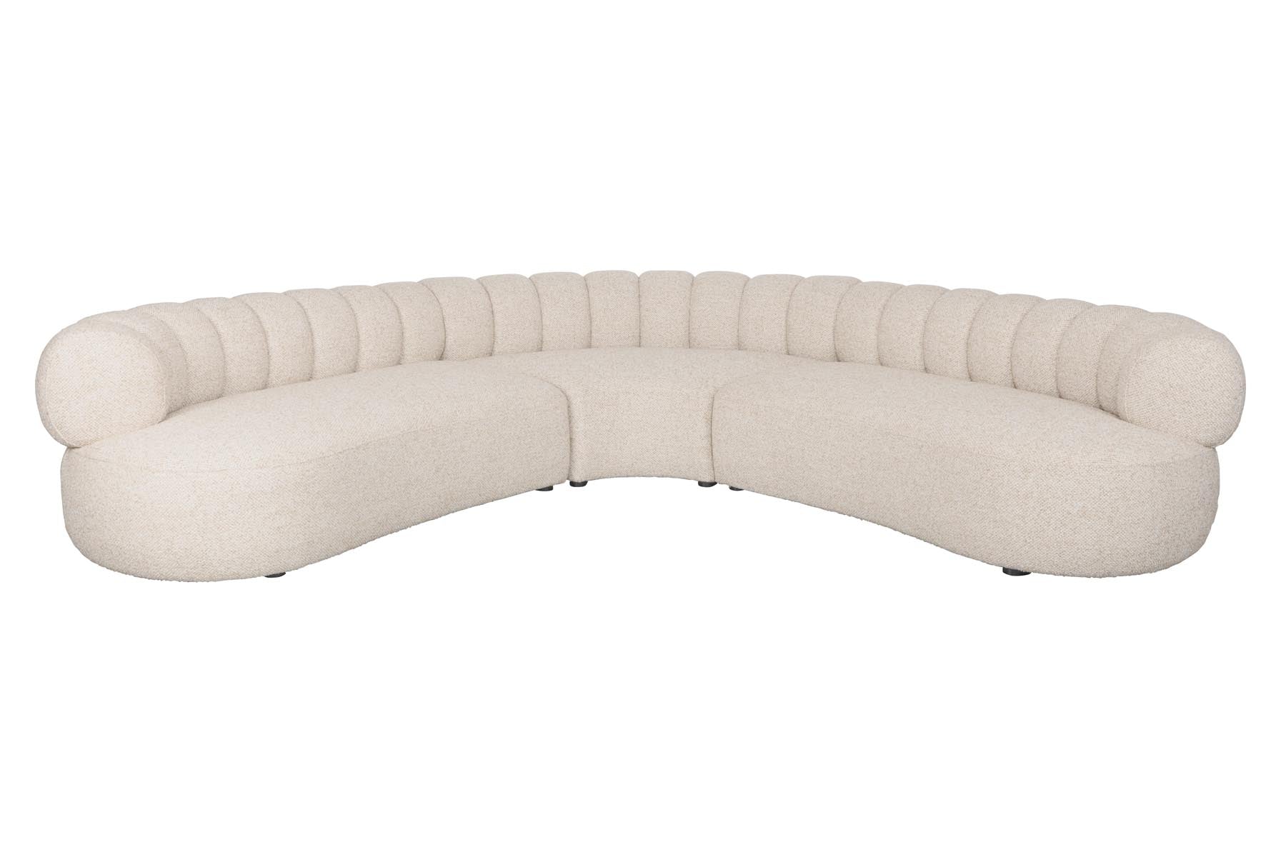 Sofa Duvane 7-Sitzer in Beige präsentiert im Onlineshop von KAQTU Design AG. Ecksofa ist von Dutchbone